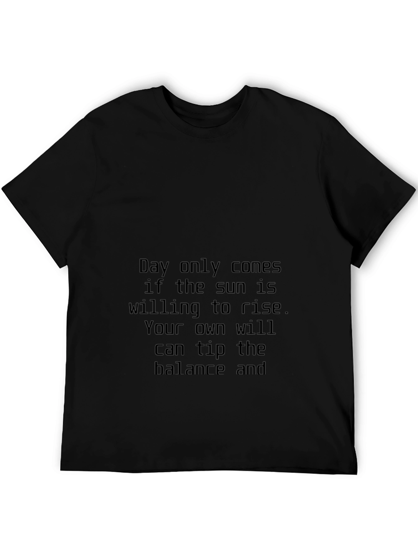 Motivational Black T-Shirt - Rise and Balance