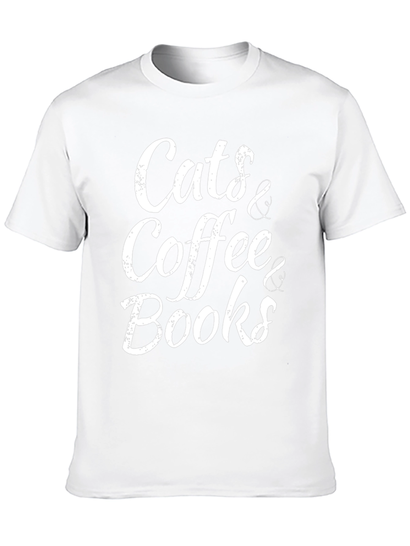 Cats Coffee Books Black T-Shirt