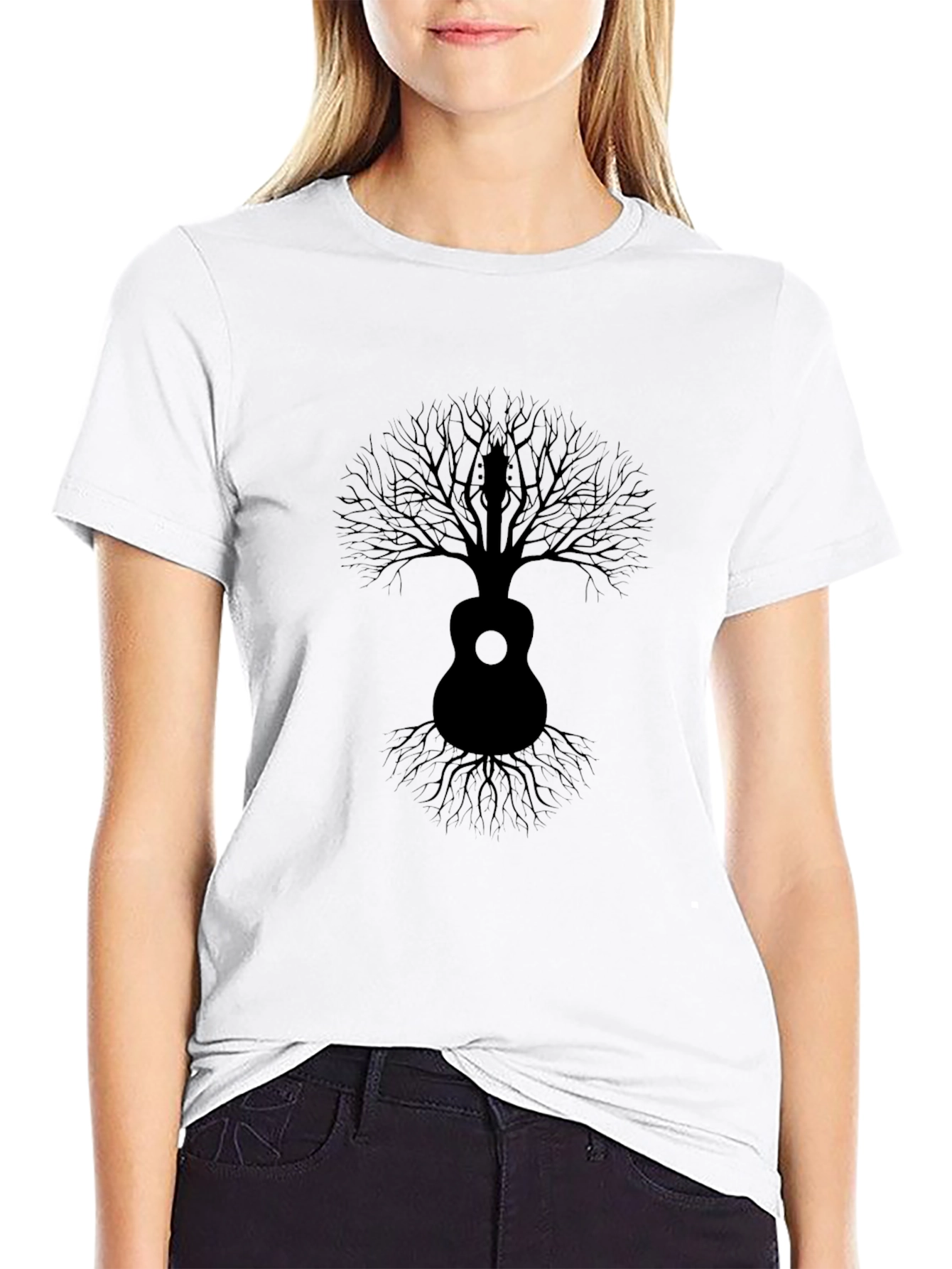 Guitar Tree Mens Black Graphic Tee