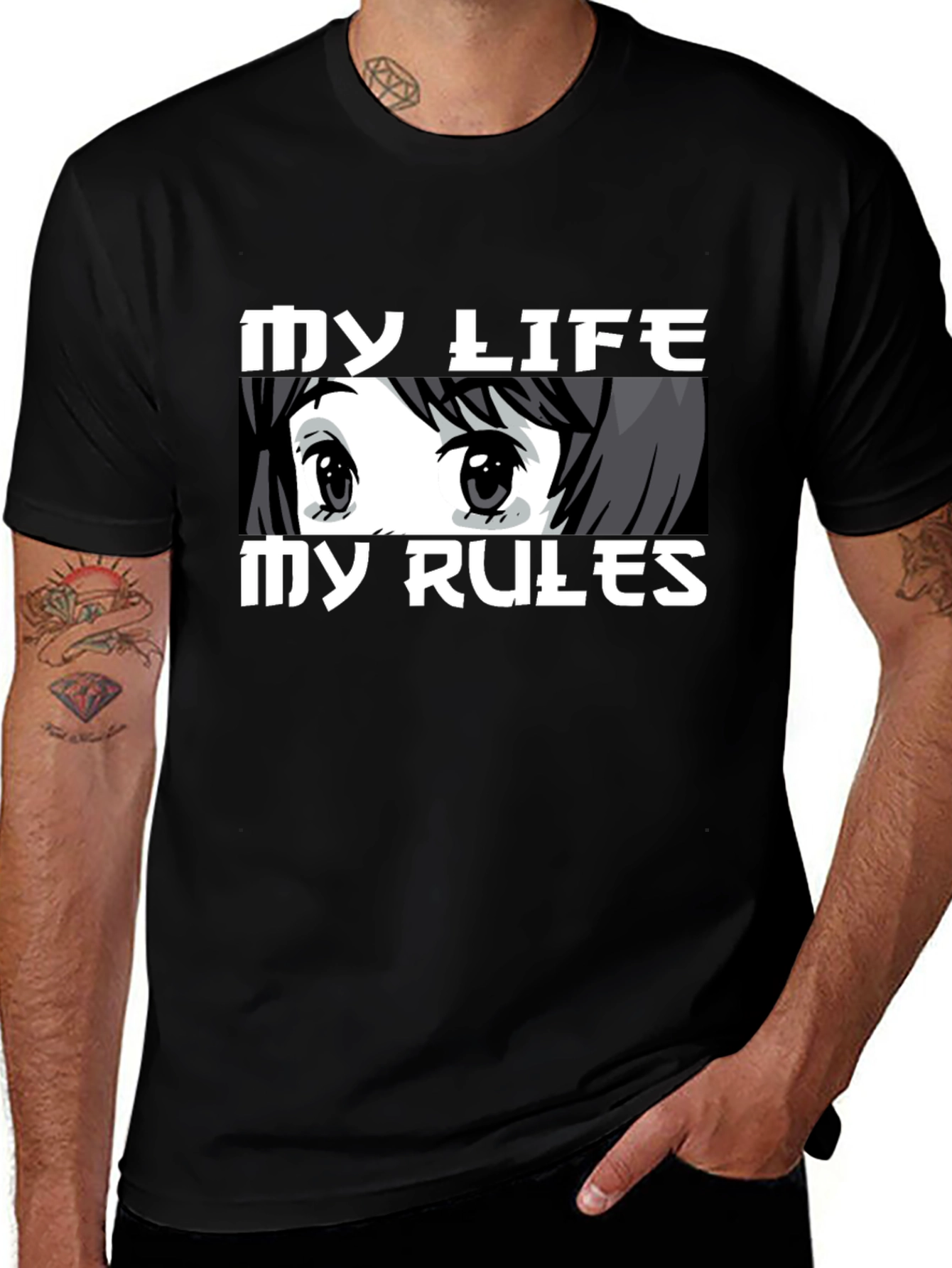 My Life My Rules Anime Eyes Graphic T-Shirt