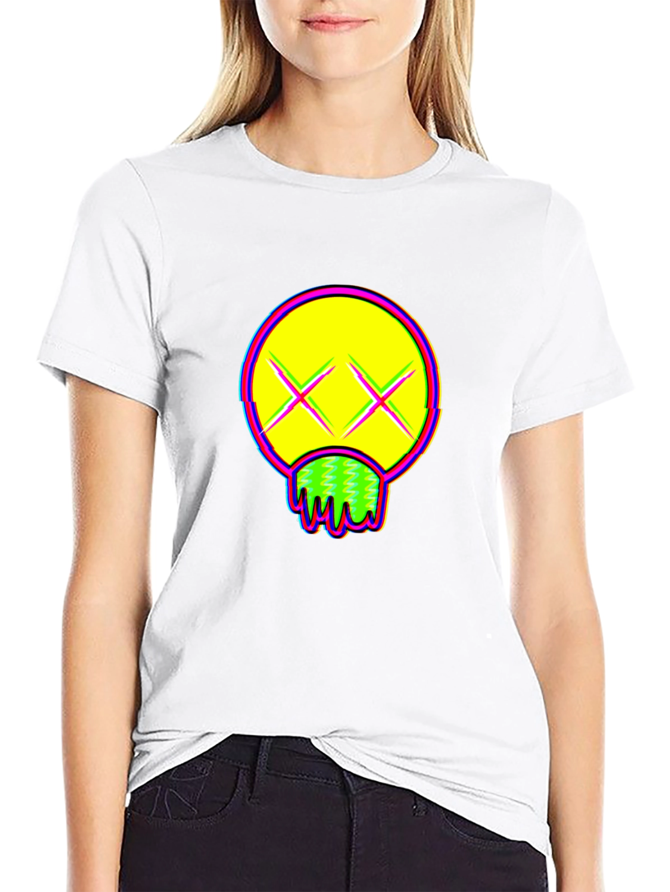 Vibrant Graphic Print Crew Neck T-Shirt