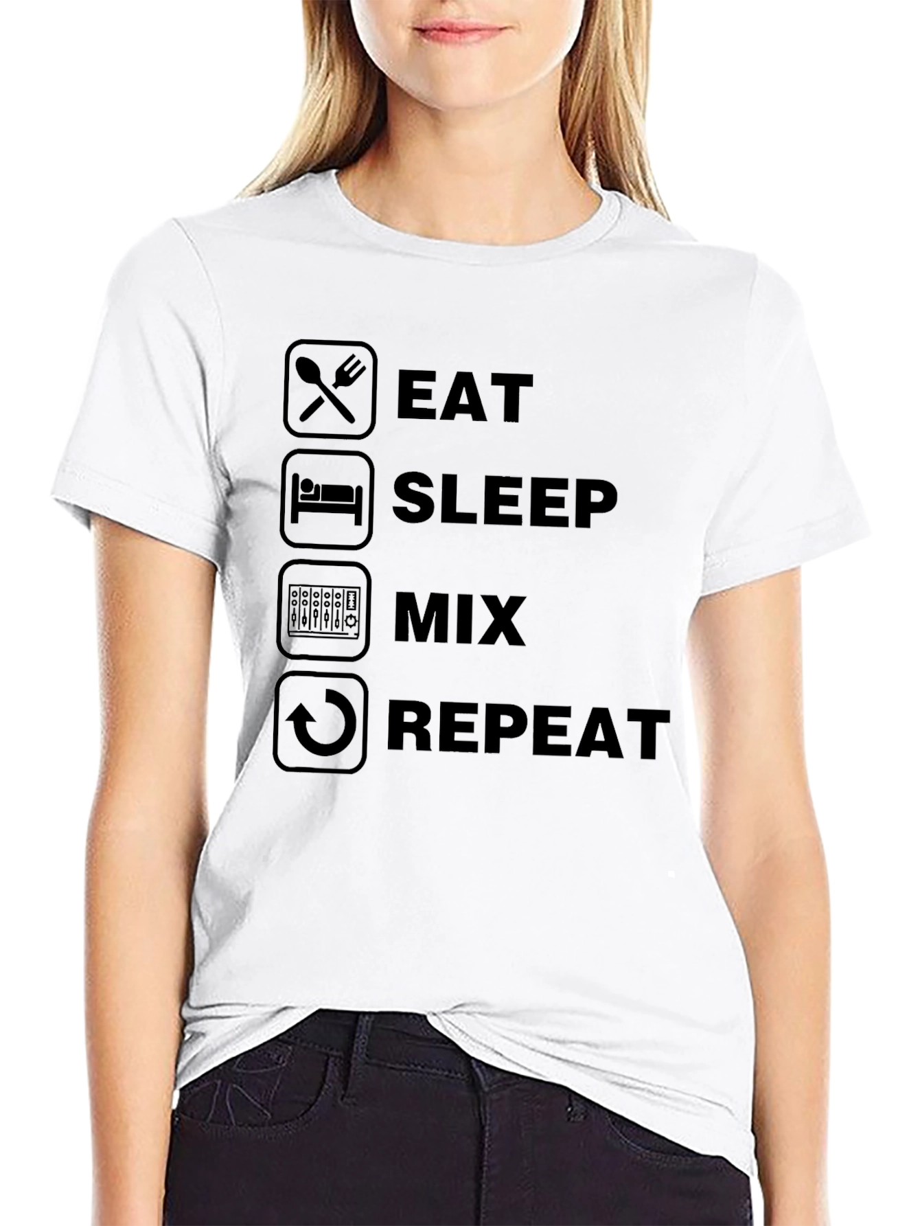 Eat Sleep Mix Repeat Graphic Tee