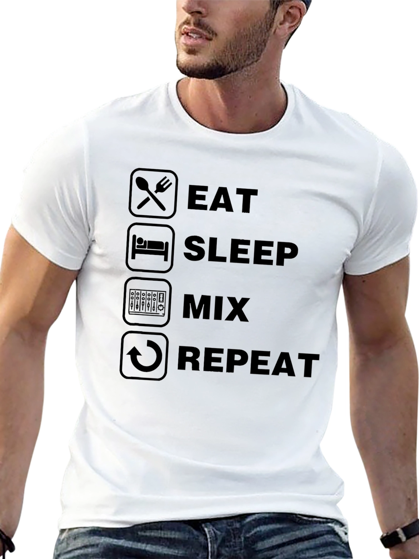 Eat Sleep Mix Repeat Graphic Tee
