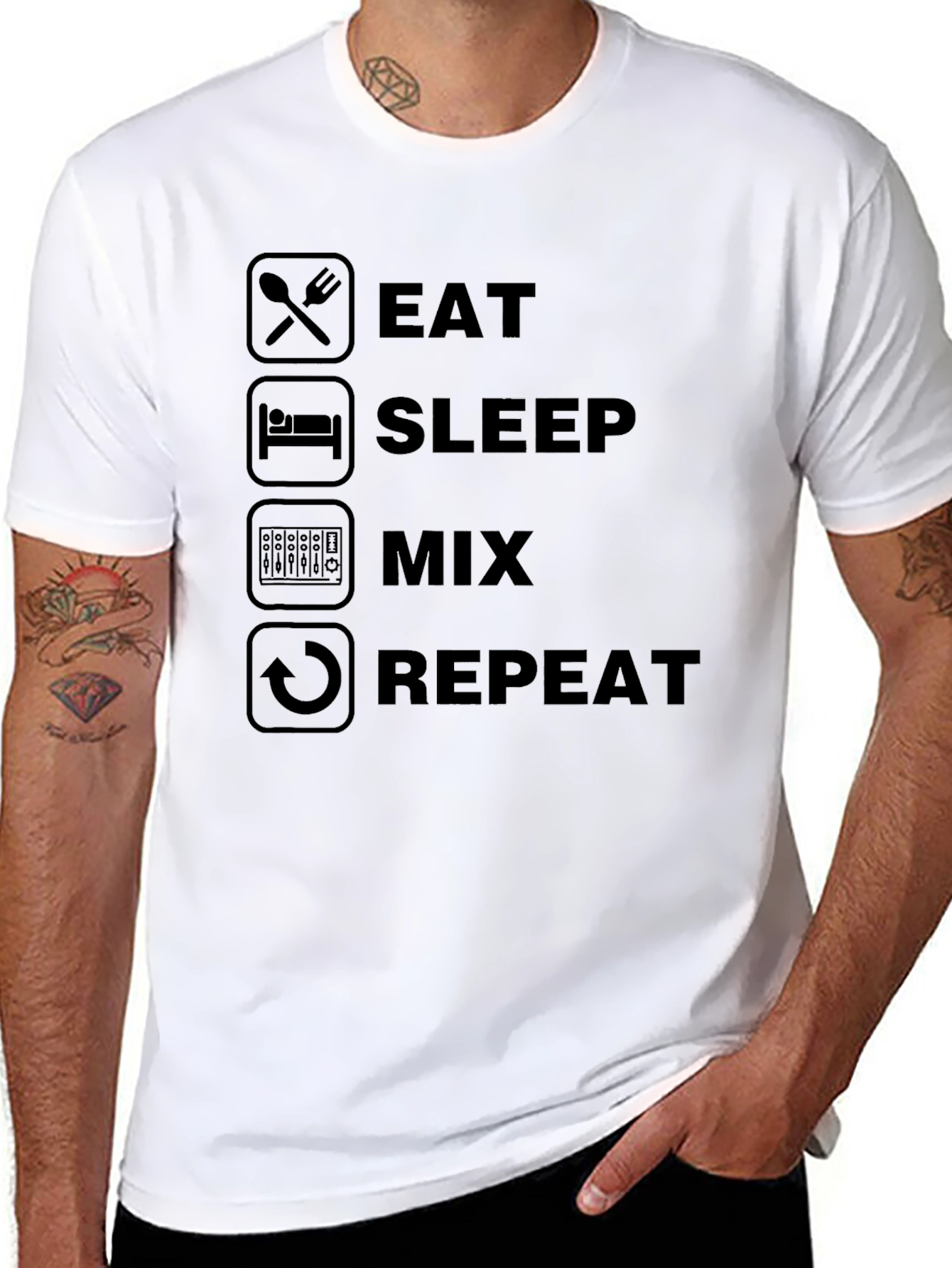 Eat Sleep Mix Repeat Graphic Tee