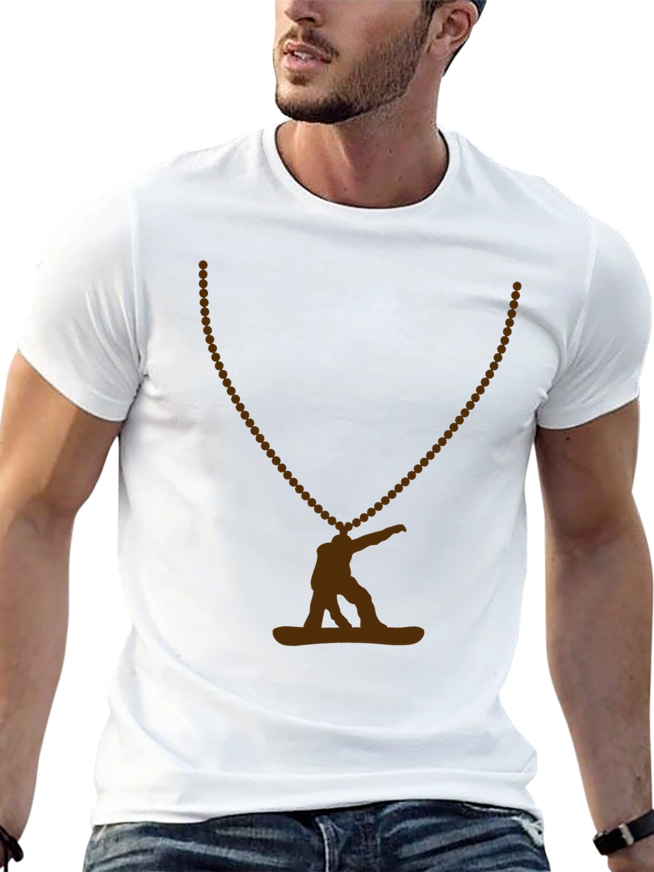 Snowboarder Graphic Tee - Black Cotton Blend