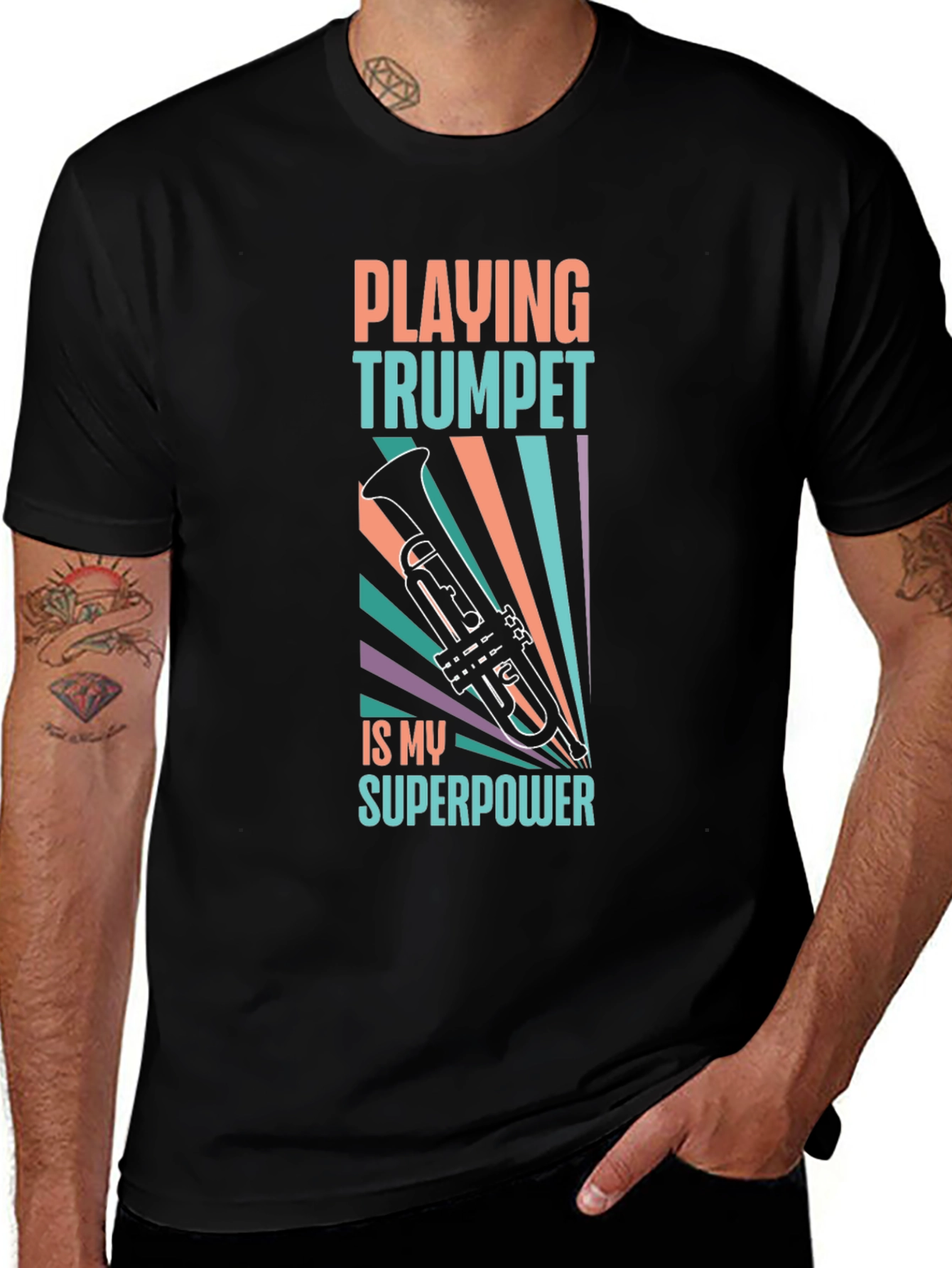 Trumpet Superpower Graphic Tee - Musicians Delight