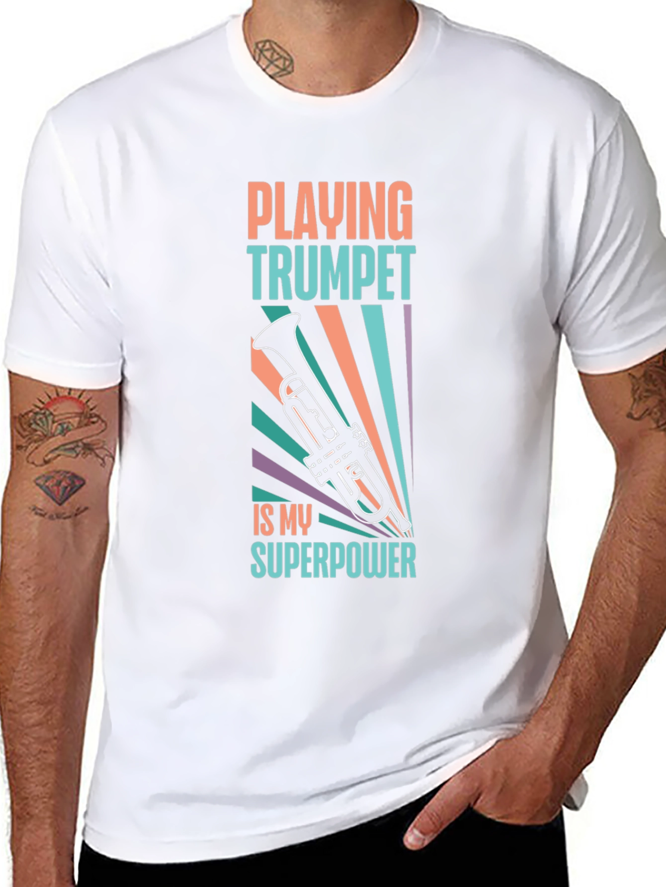 Trumpet Superpower Graphic Tee - Musicians Delight