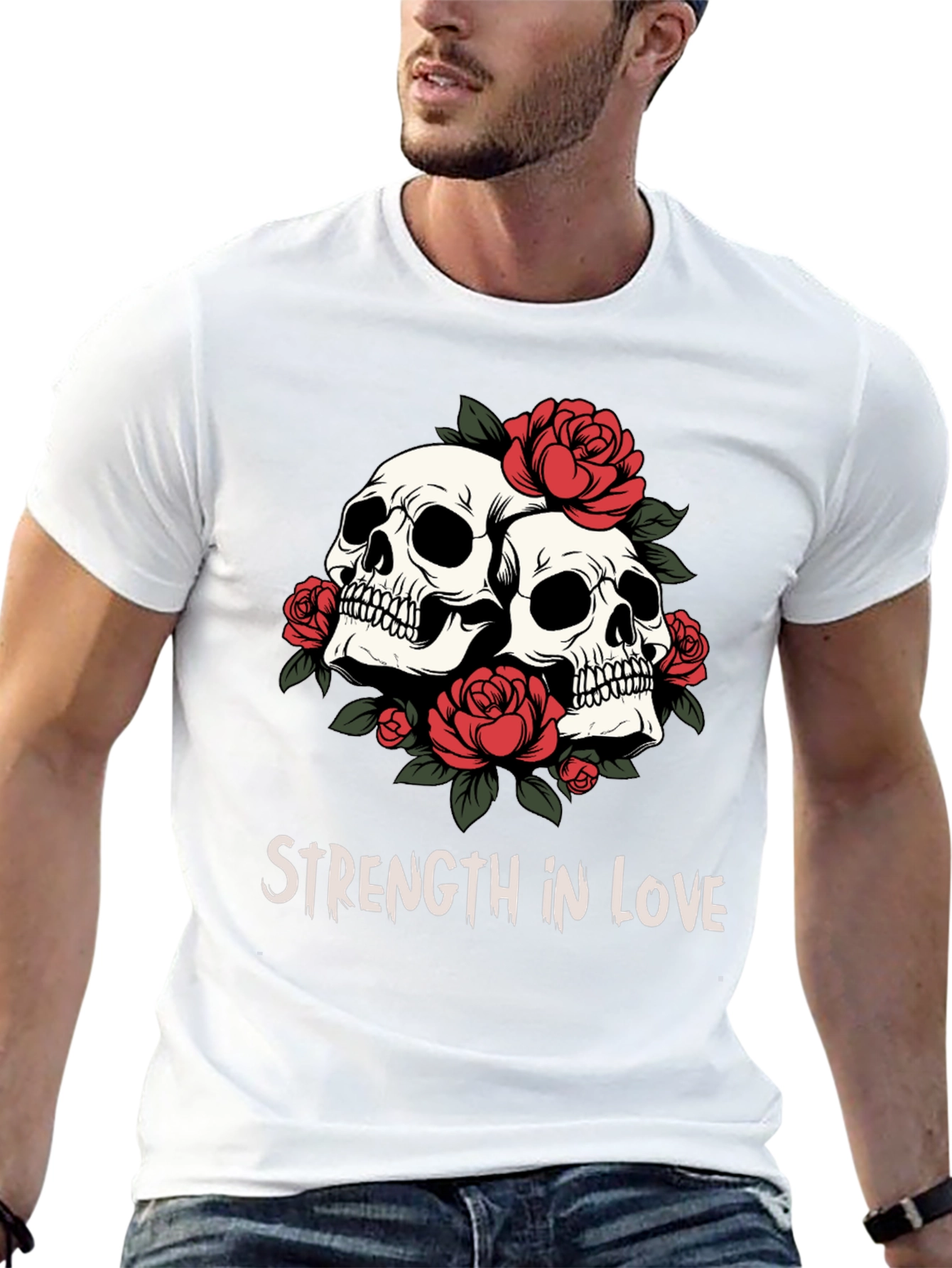 Skull & Roses Graphic Tee - Strength in Love