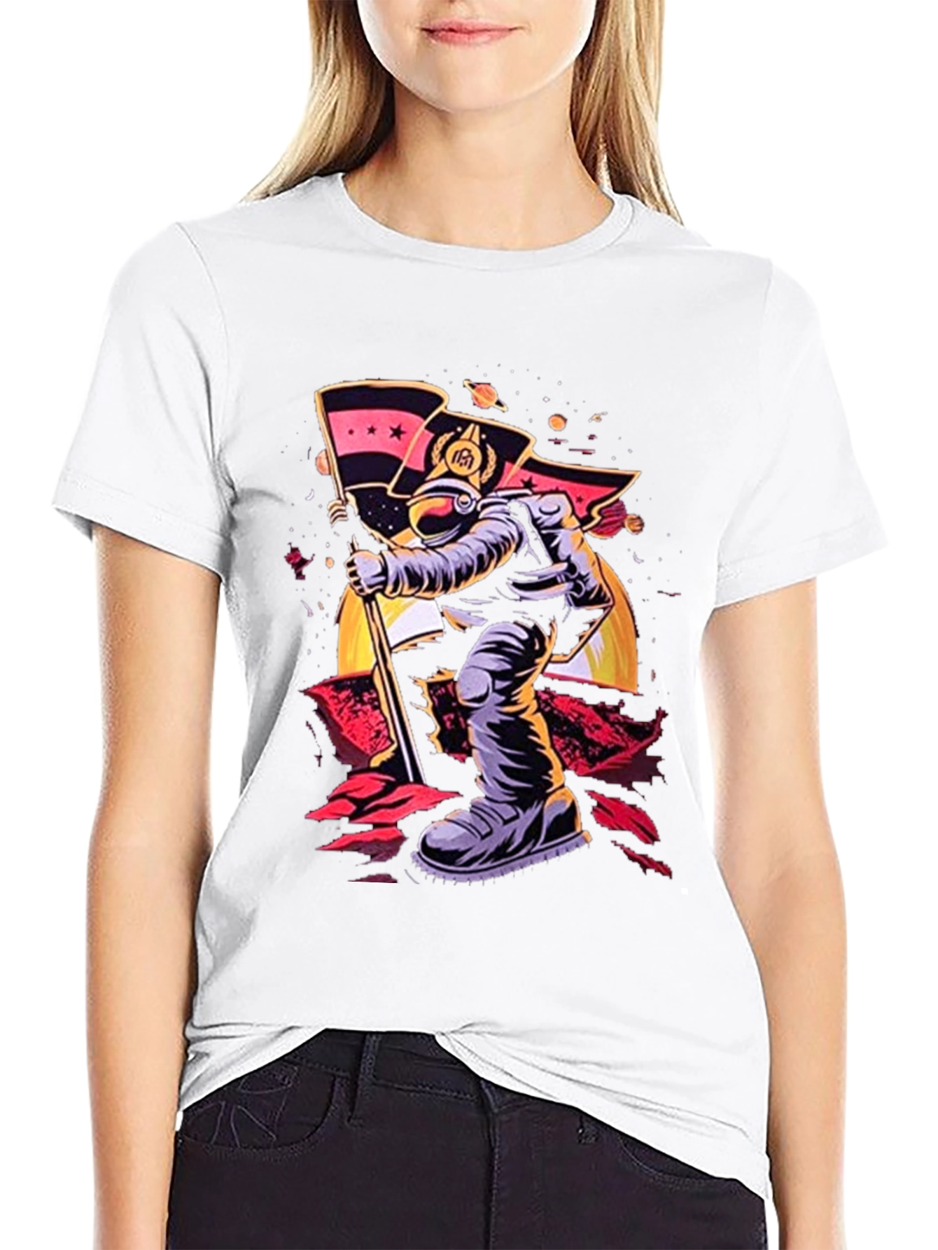 Astronaut Flag T-Shirt - Space Explorer Tee