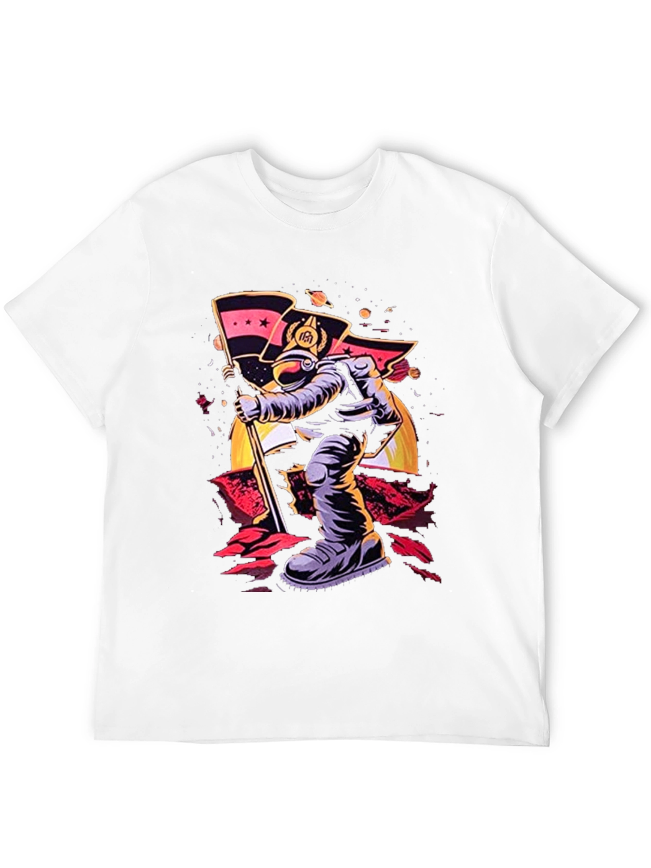 Astronaut Flag T-Shirt - Space Explorer Tee