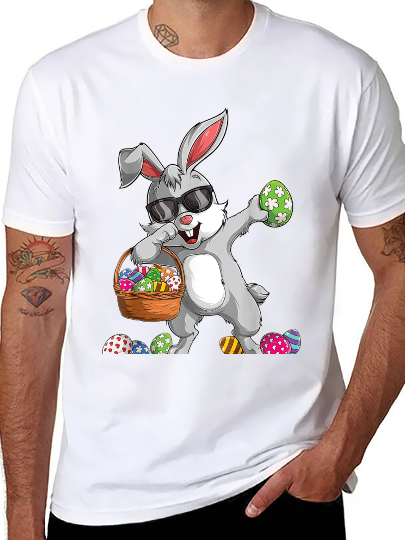 Dabbing Easter Bunny T-Shirt - Egg Hunt Ready