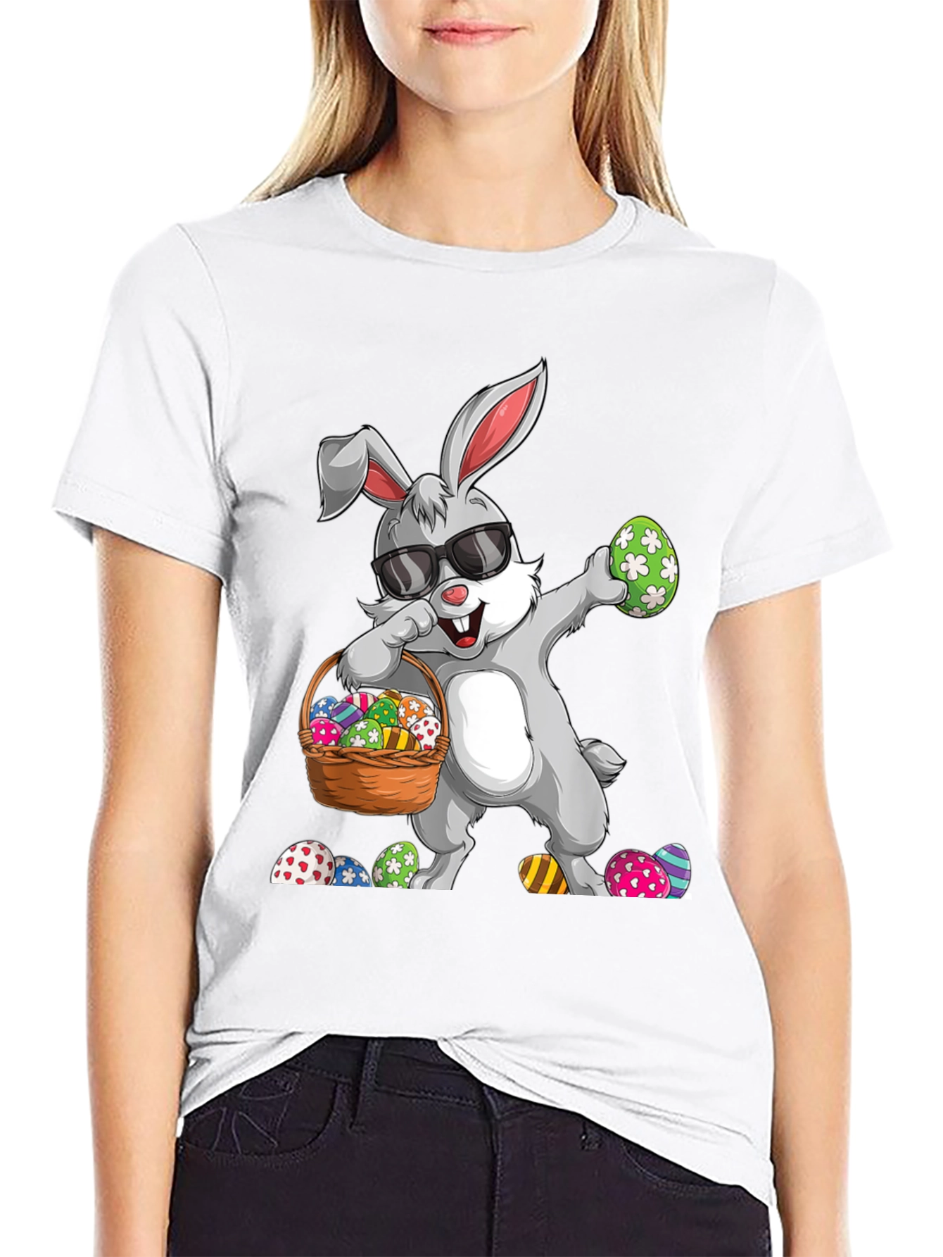 Dabbing Easter Bunny T-Shirt - Egg Hunt Ready