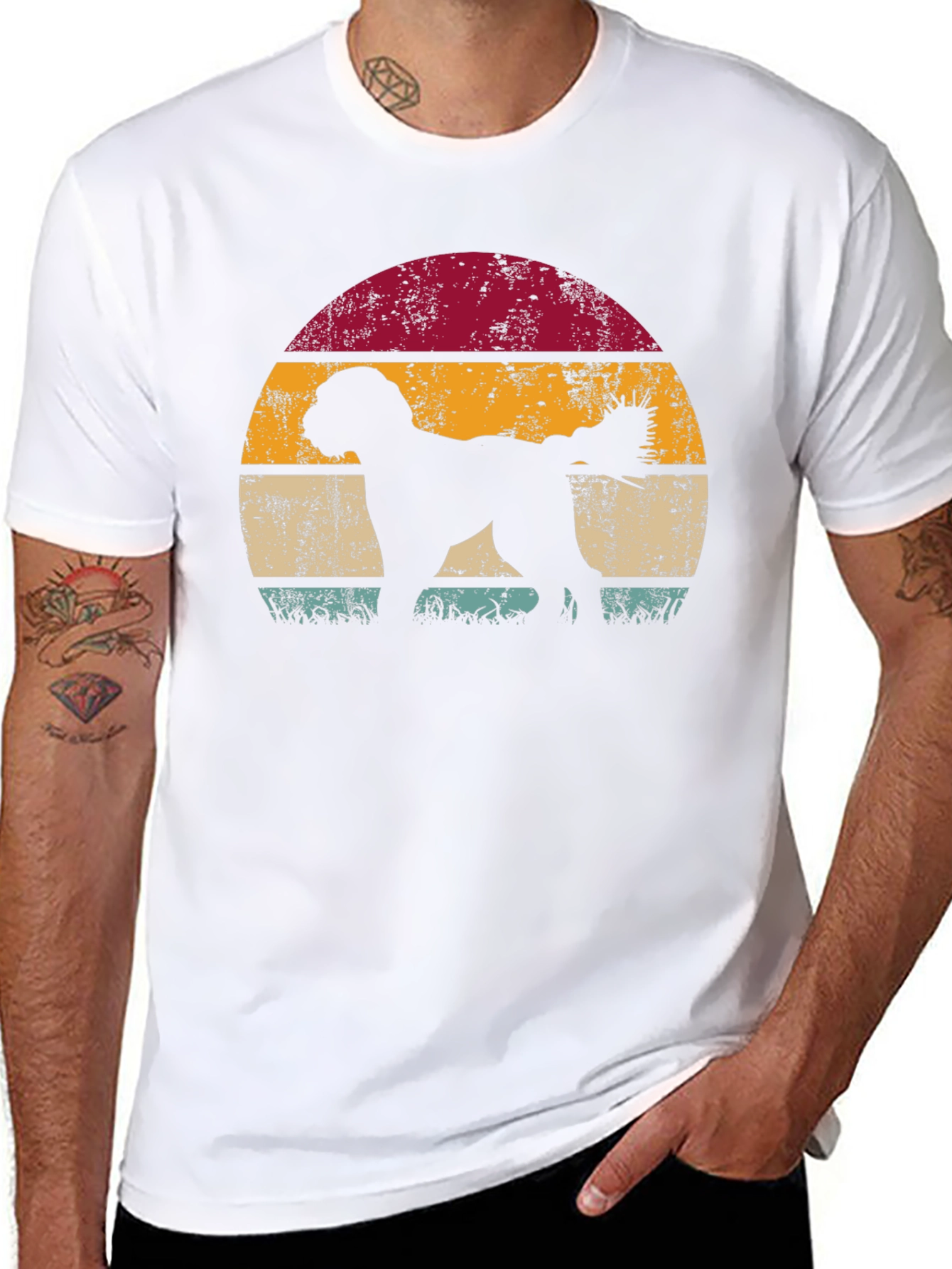 Retro Dog Sunset T-Shirt