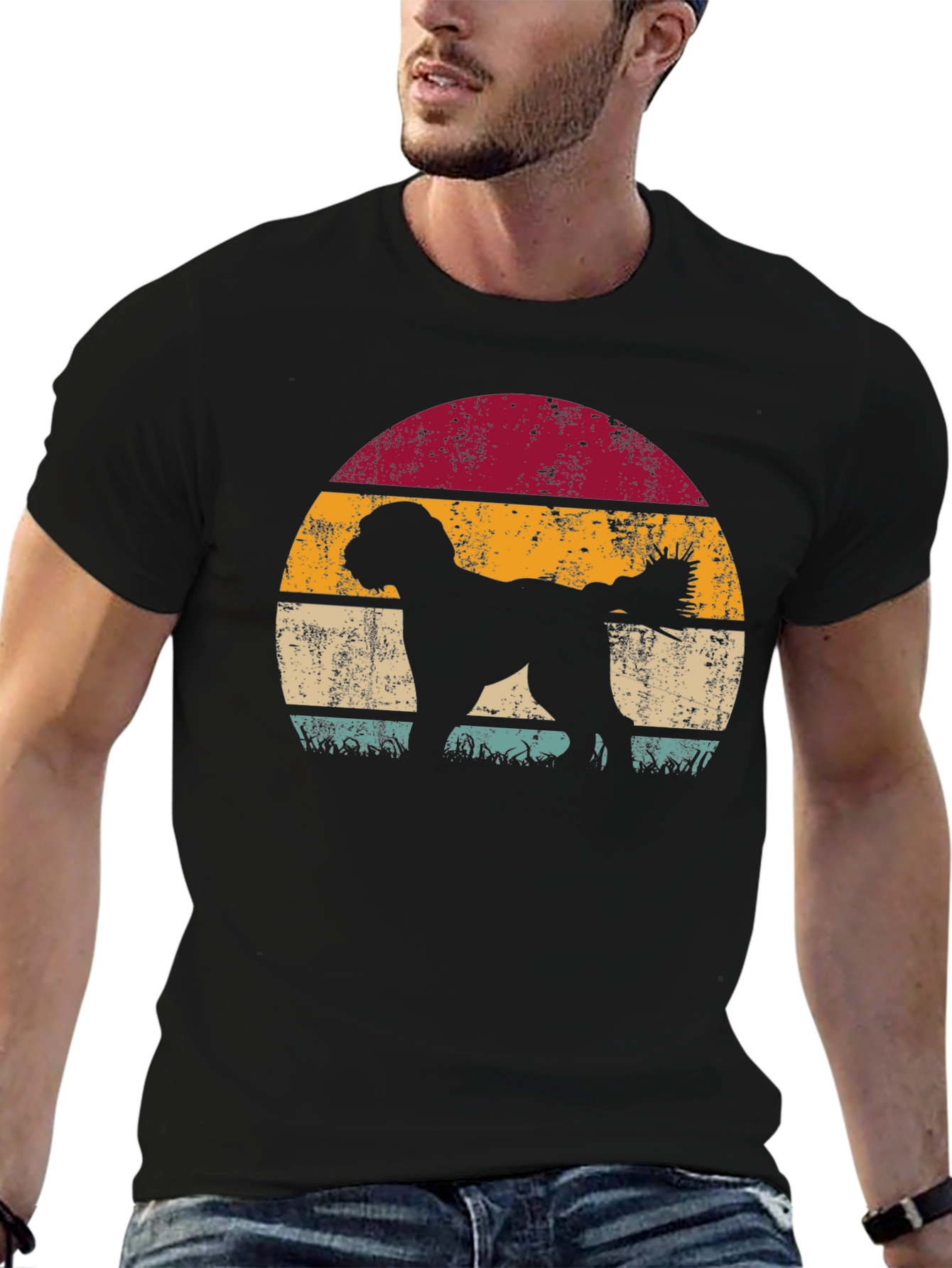 Retro Dog Sunset T-Shirt