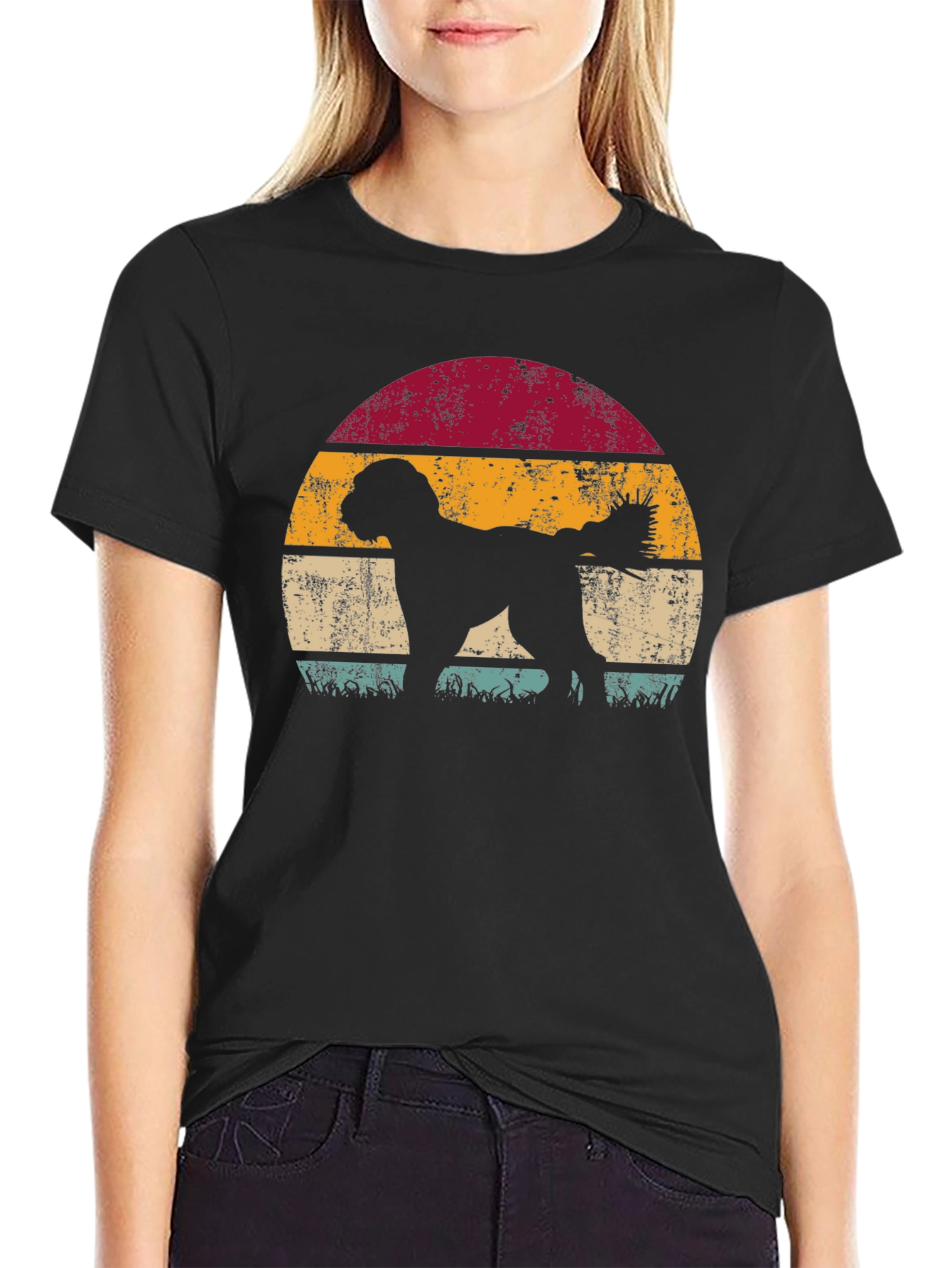 Retro Dog Sunset T-Shirt