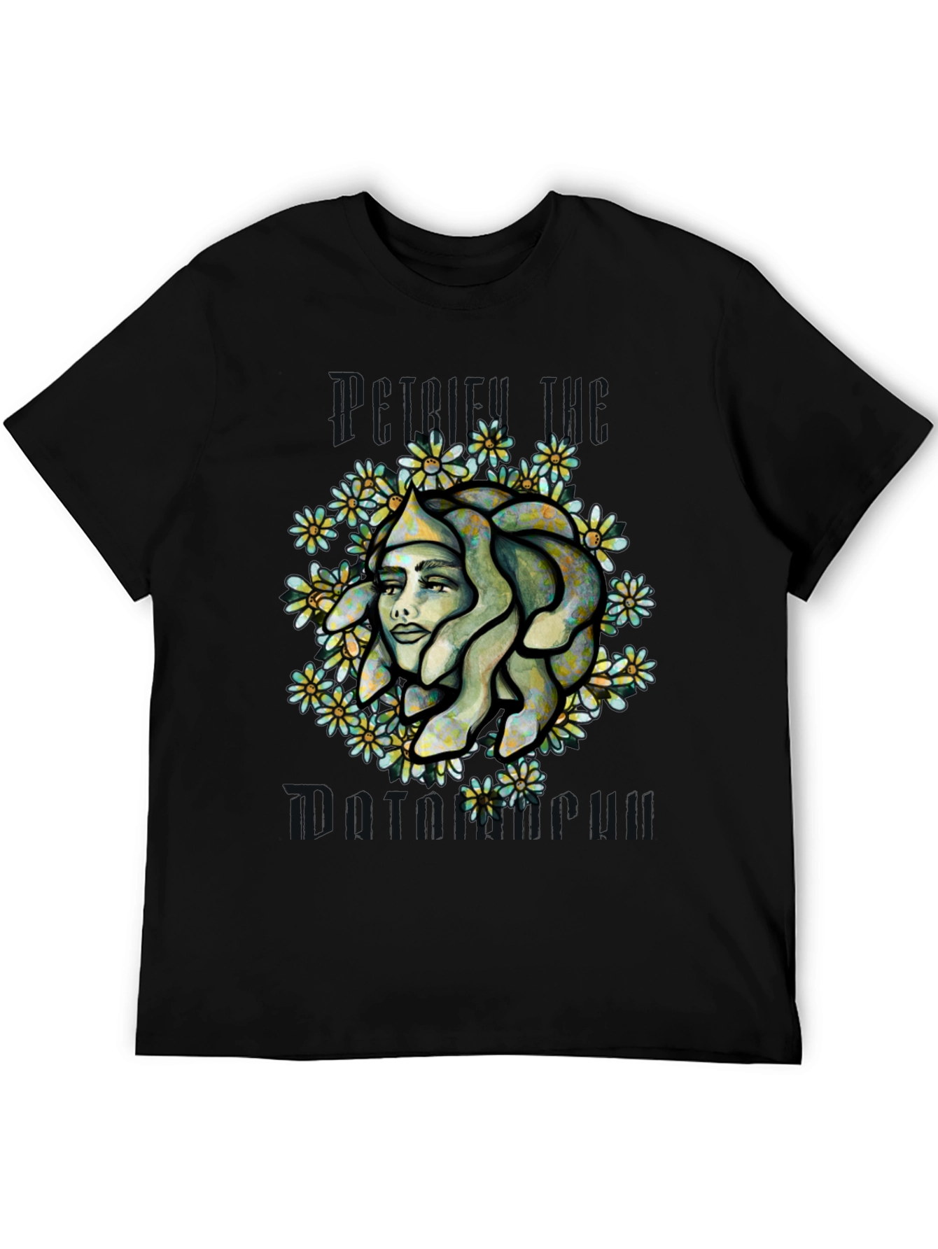 Medusa Graphic Print Tee - Black