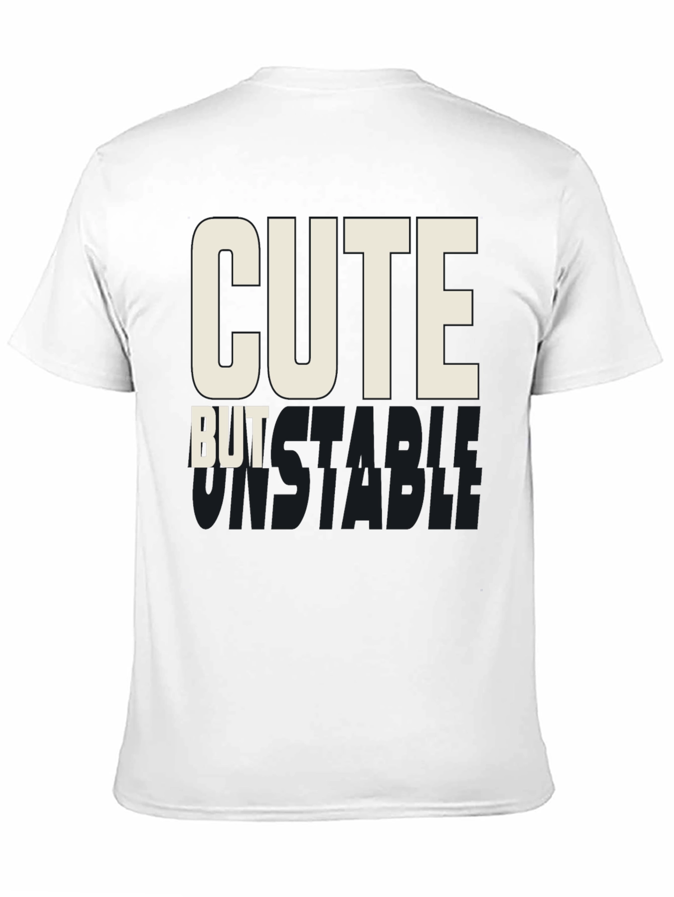 Cute But Unstable Graphic Tee - Black Cotton T-Shirt