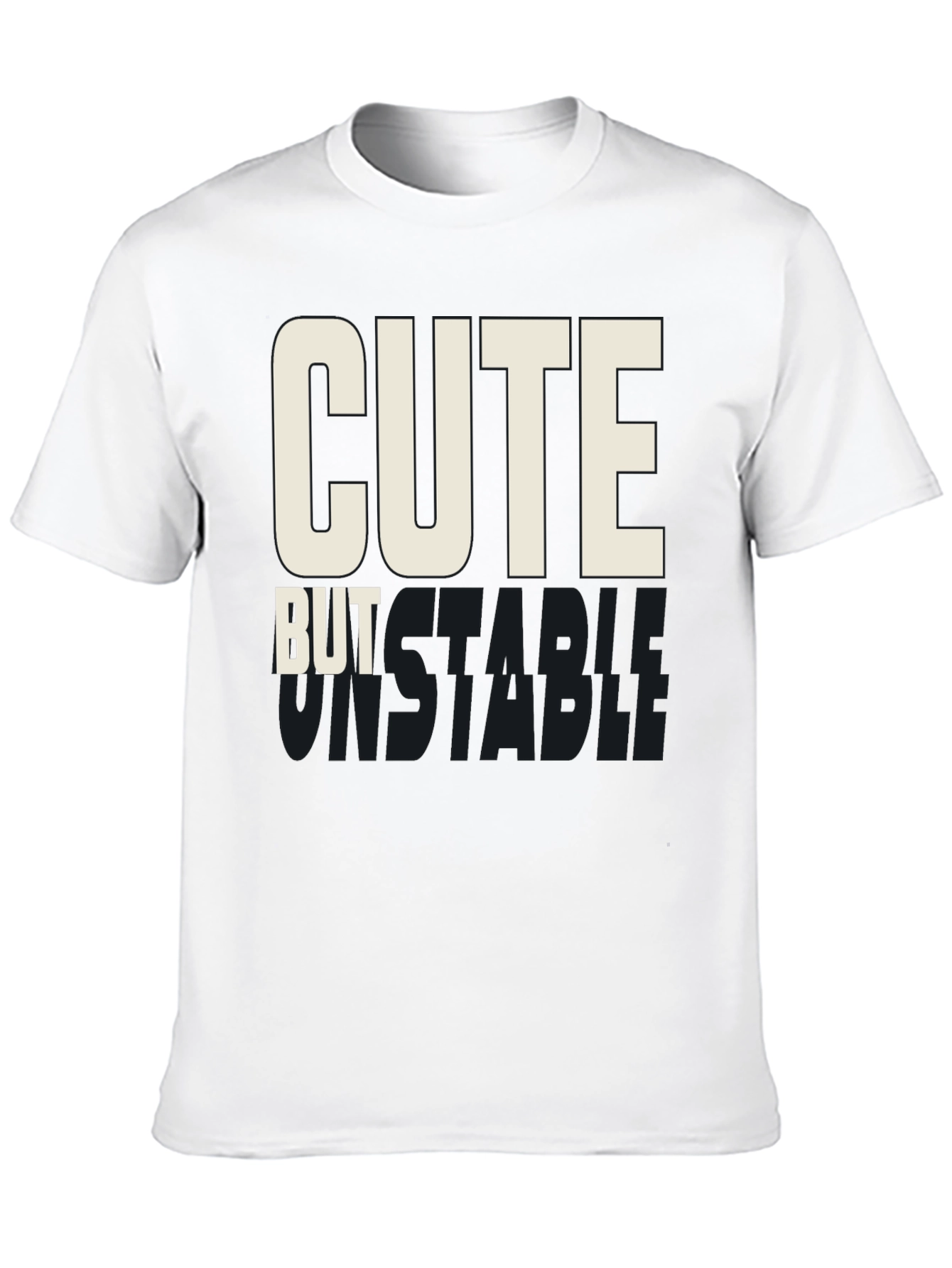 Cute But Unstable Graphic Tee - Black Cotton T-Shirt