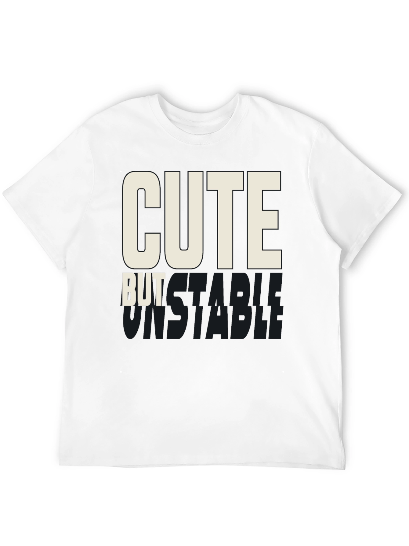 Cute But Unstable Graphic Tee - Black Cotton T-Shirt