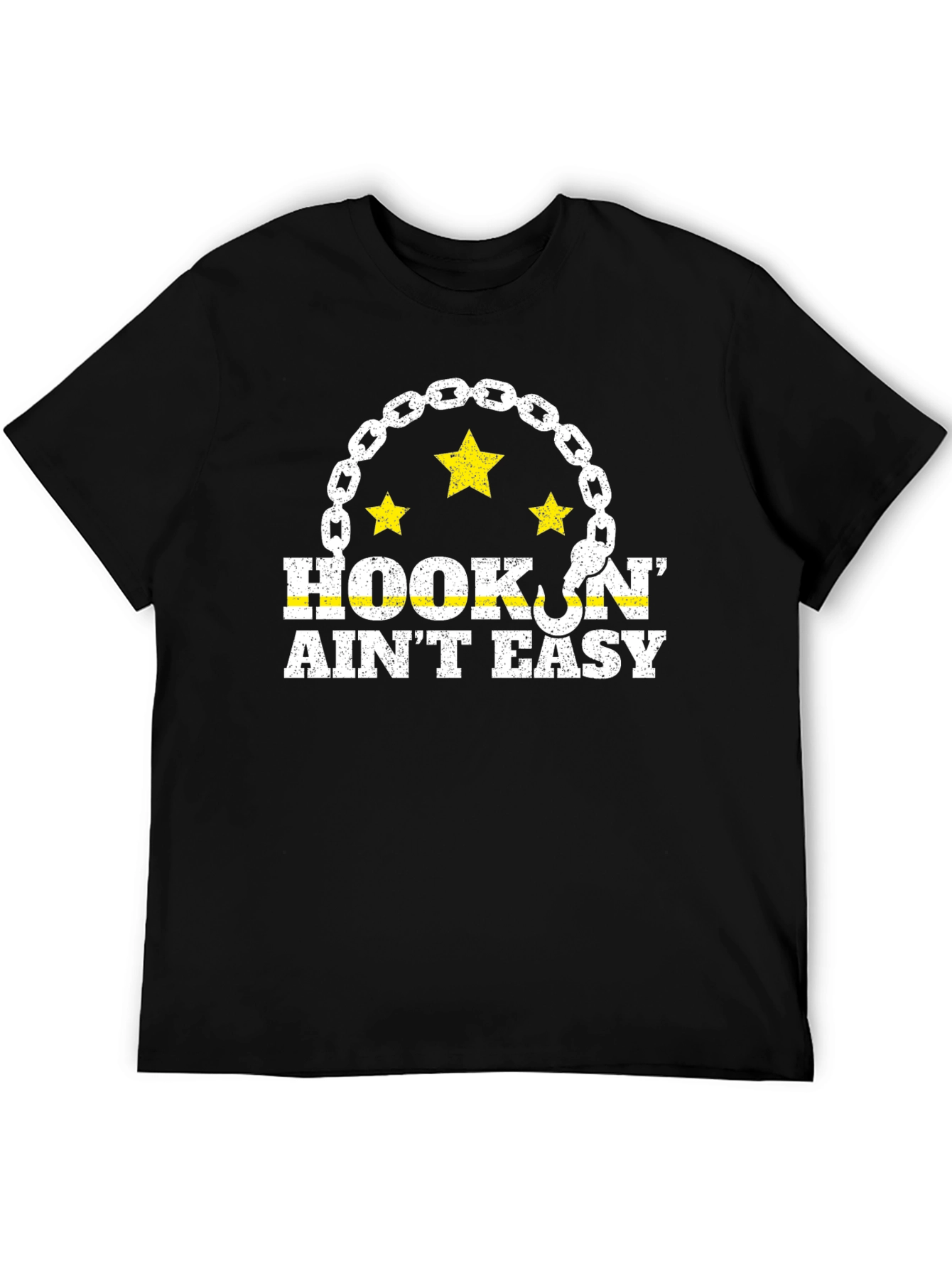 Hookin Aint Easy Black Graphic Tee