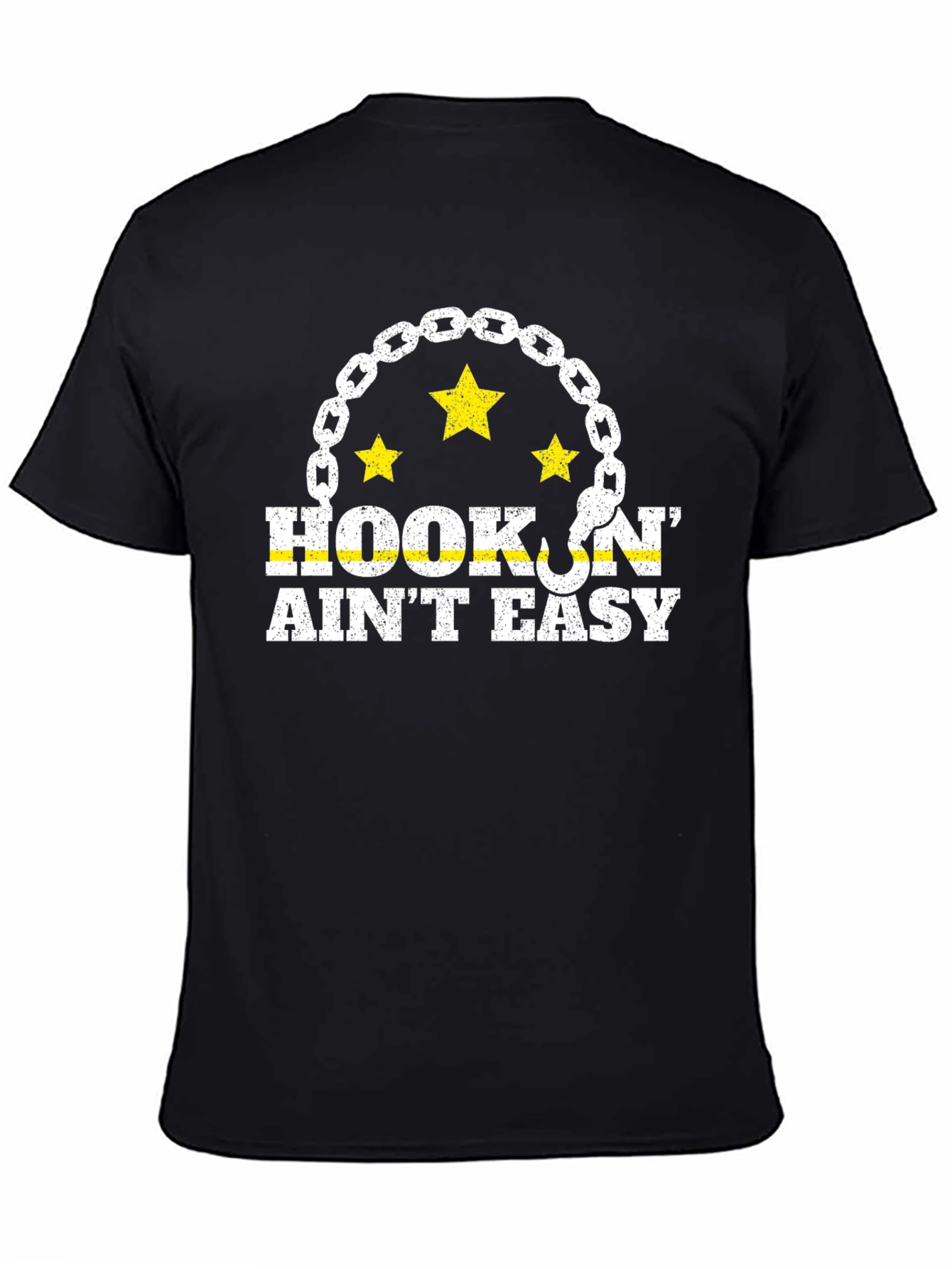 Hookin Aint Easy Black Graphic Tee