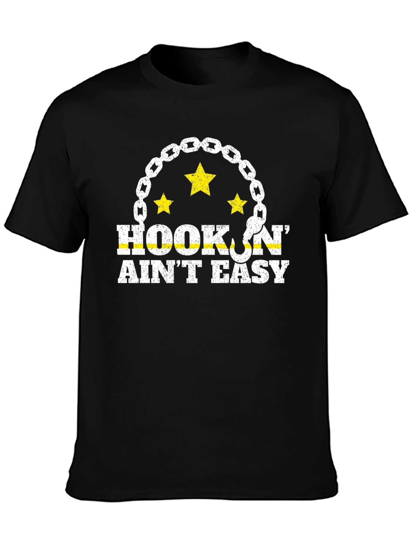 Hookin Aint Easy Black Graphic Tee