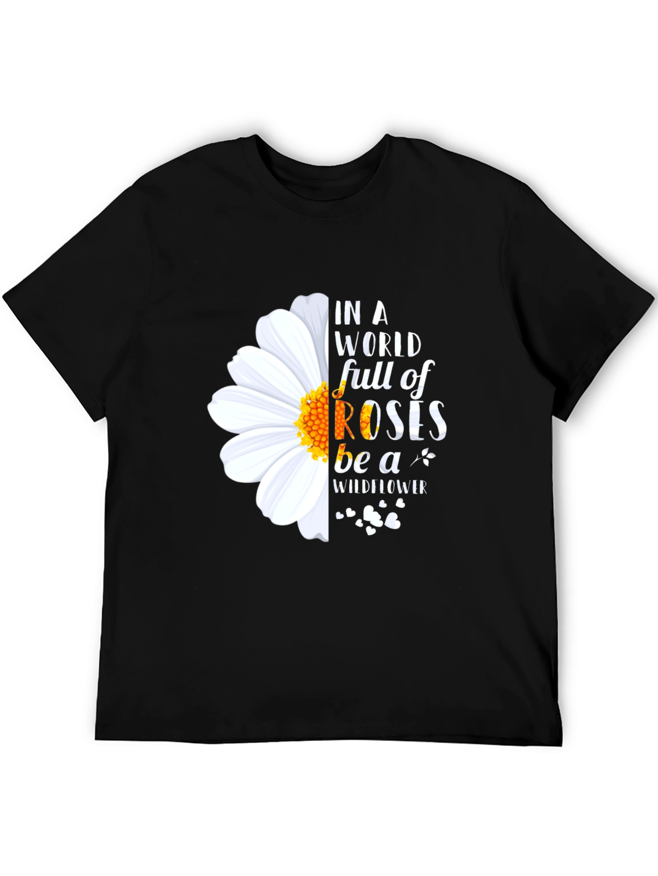 Wildflower Graphic Print Black T-Shirt