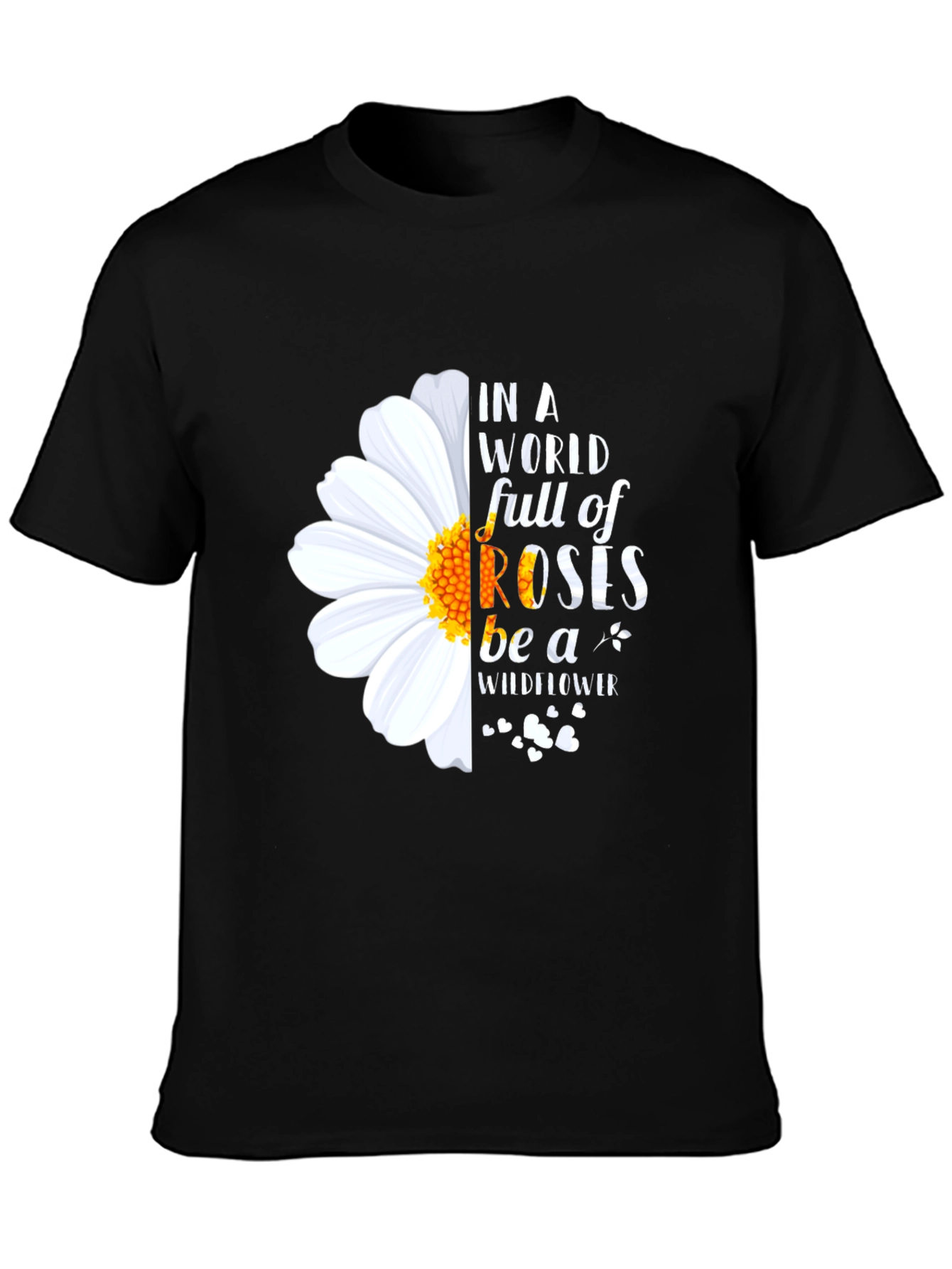 Wildflower Graphic Print Black T-Shirt