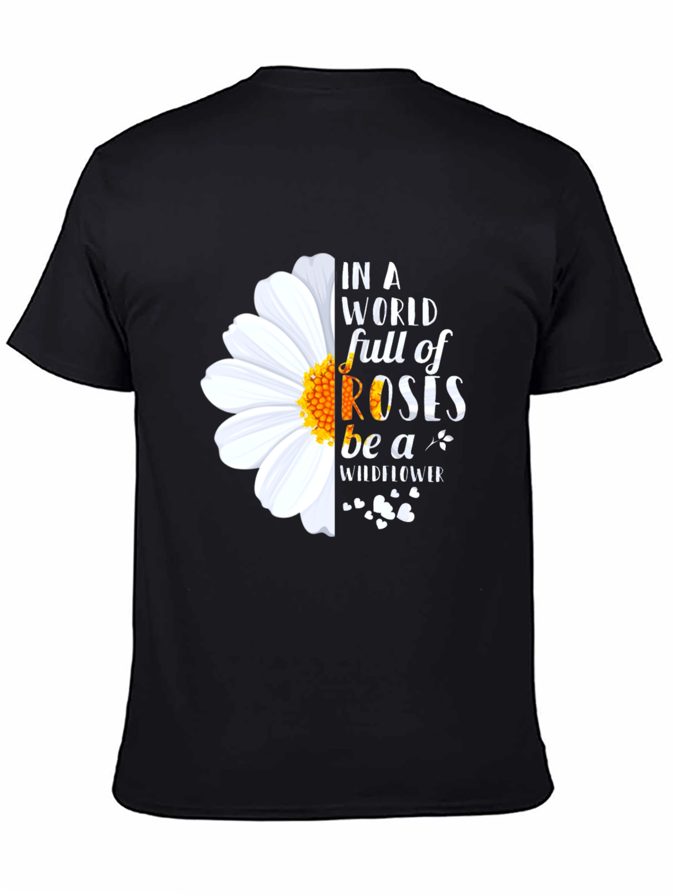 Wildflower Graphic Print Black T-Shirt