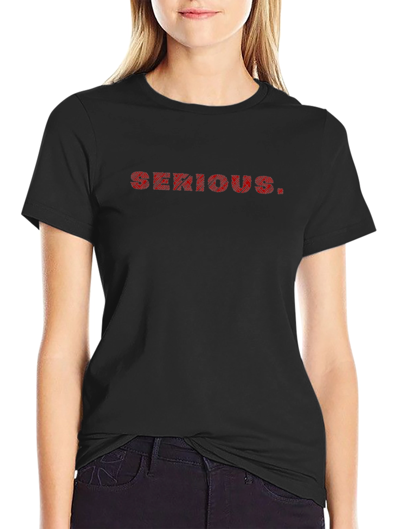 Serious Graphic Tee - Black Cotton Blend