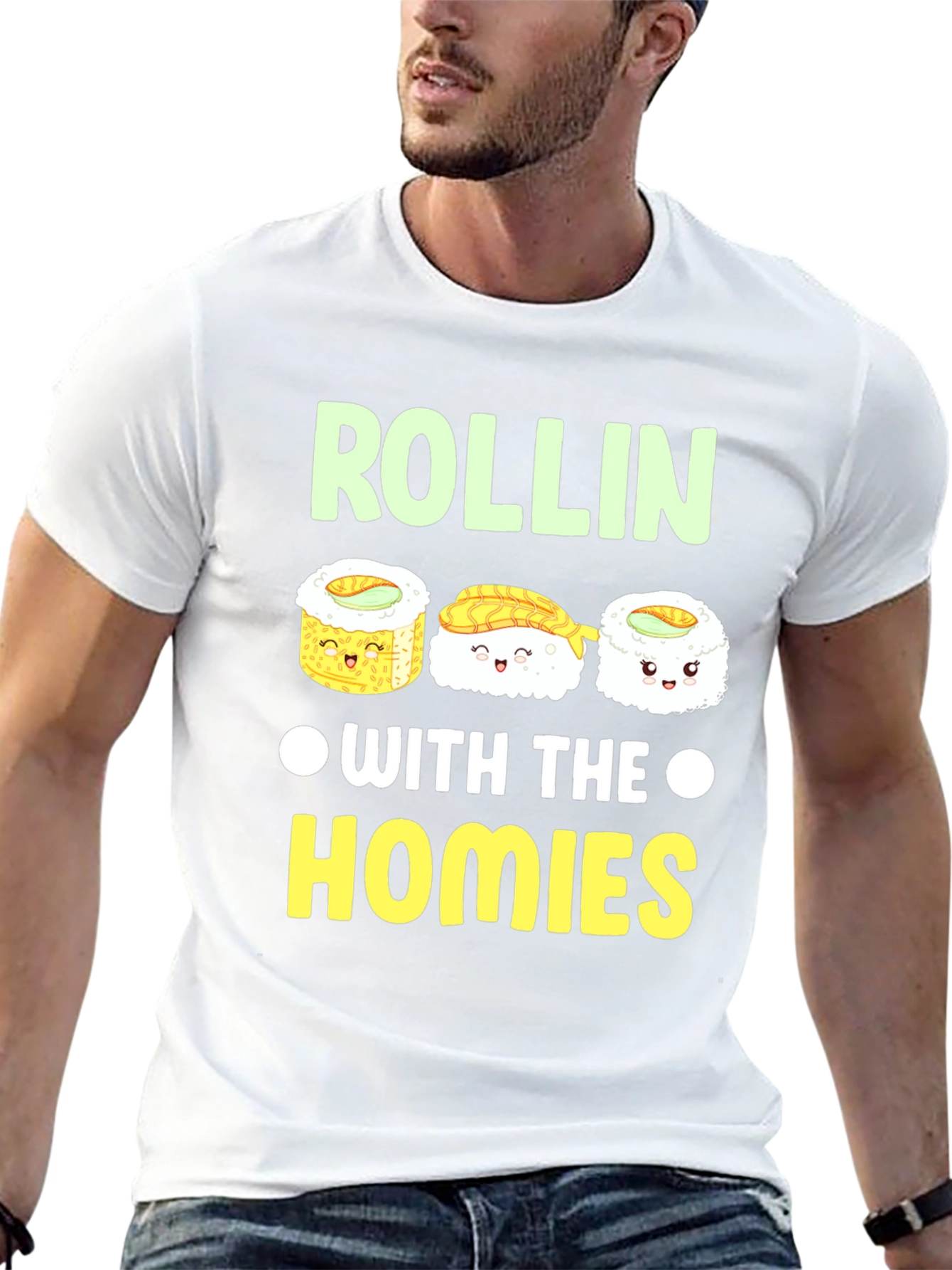 Rollin With The Homies Sushi Graphic T-Shirt
