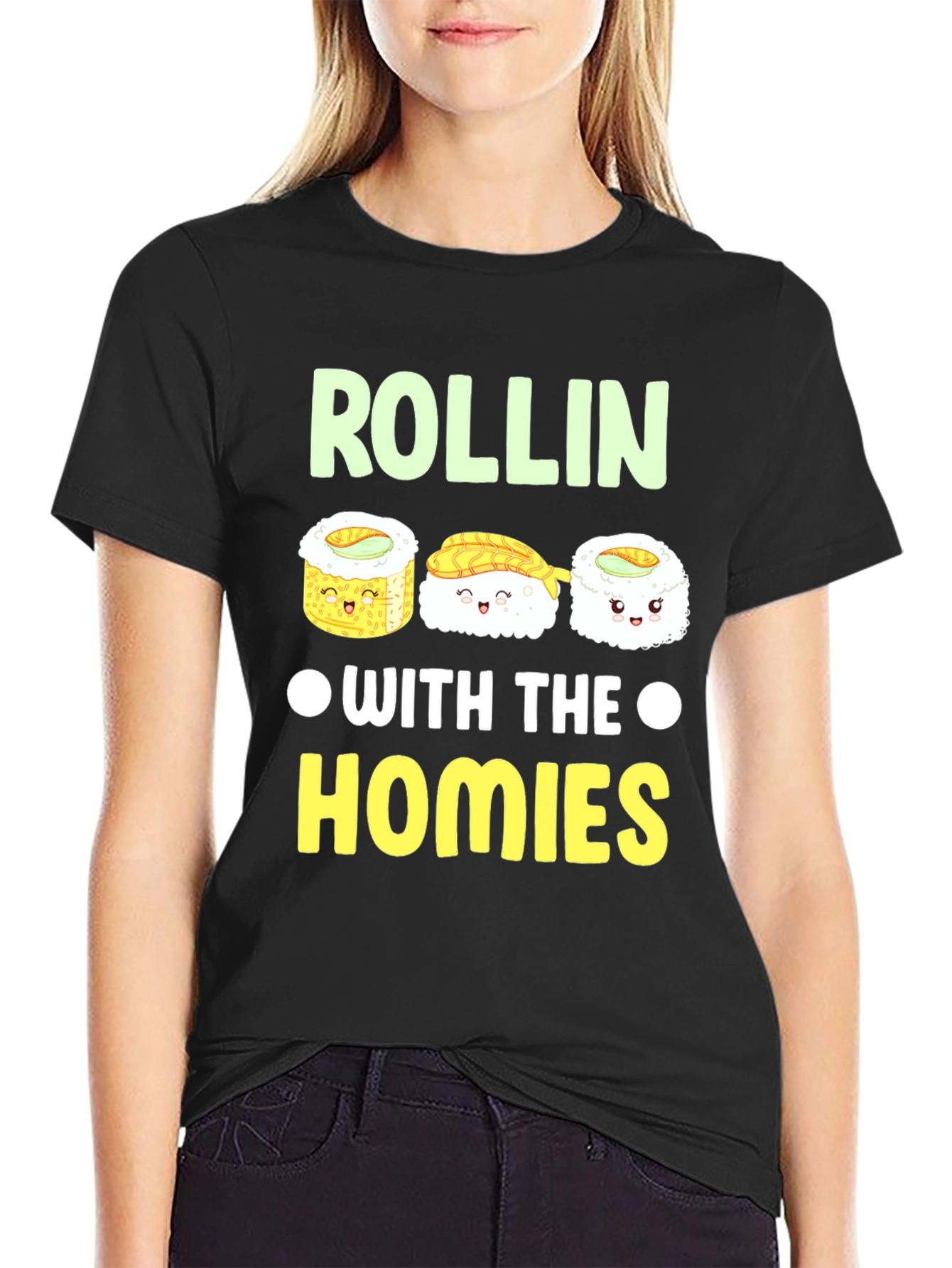 Rollin With The Homies Sushi Graphic T-Shirt