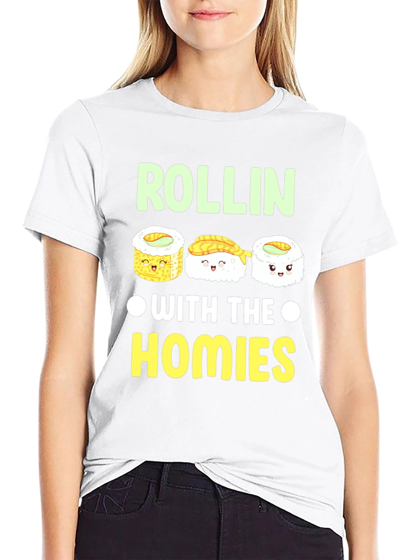 Rollin With The Homies Sushi Graphic T-Shirt