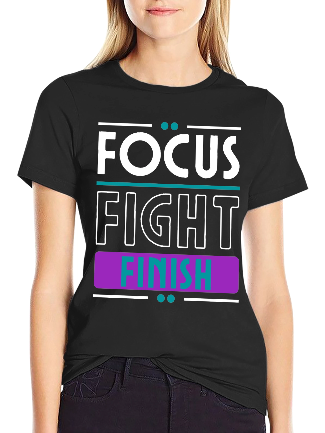 Focus Fight Finish Motivational Graphic Tee