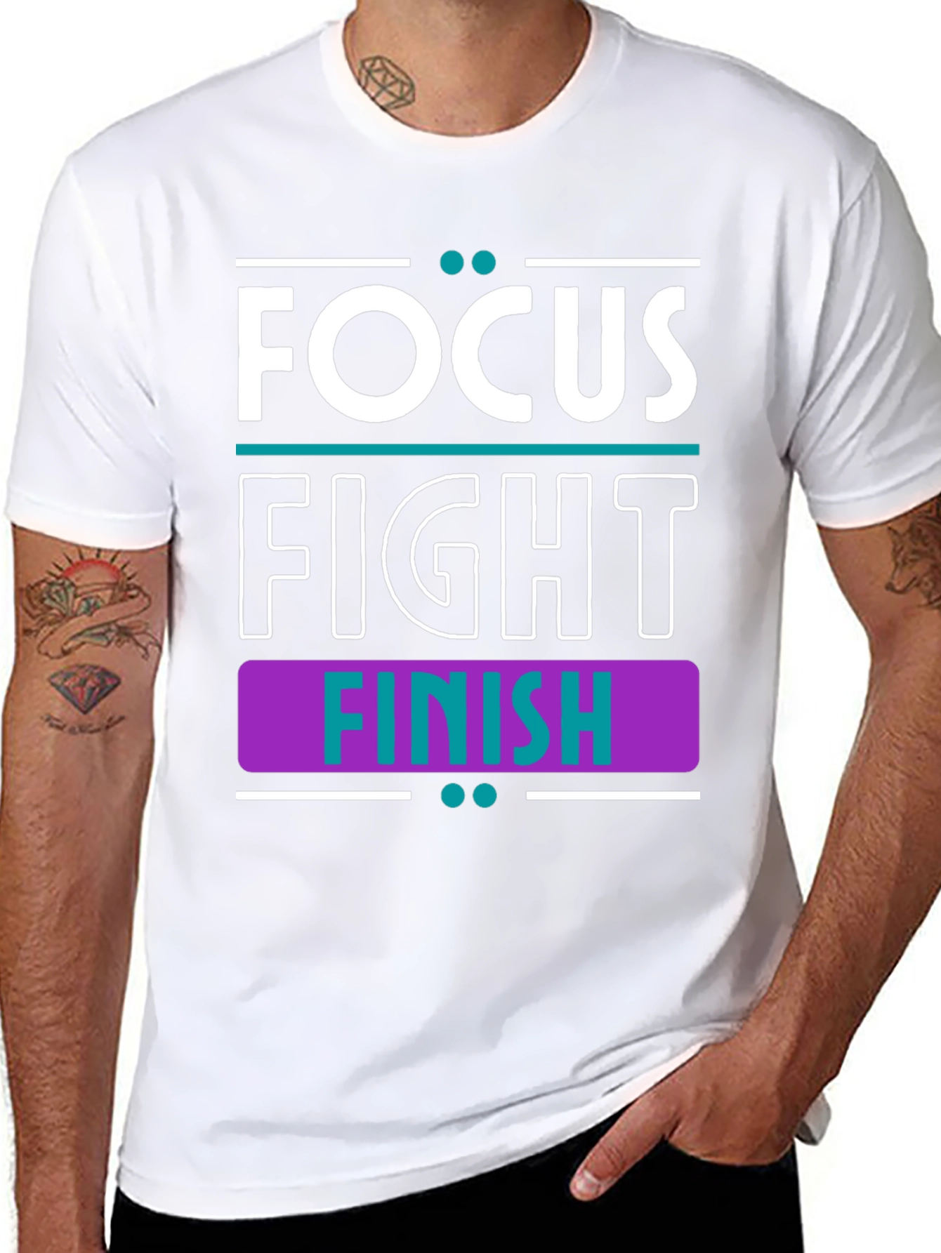 Focus Fight Finish Motivational Graphic Tee
