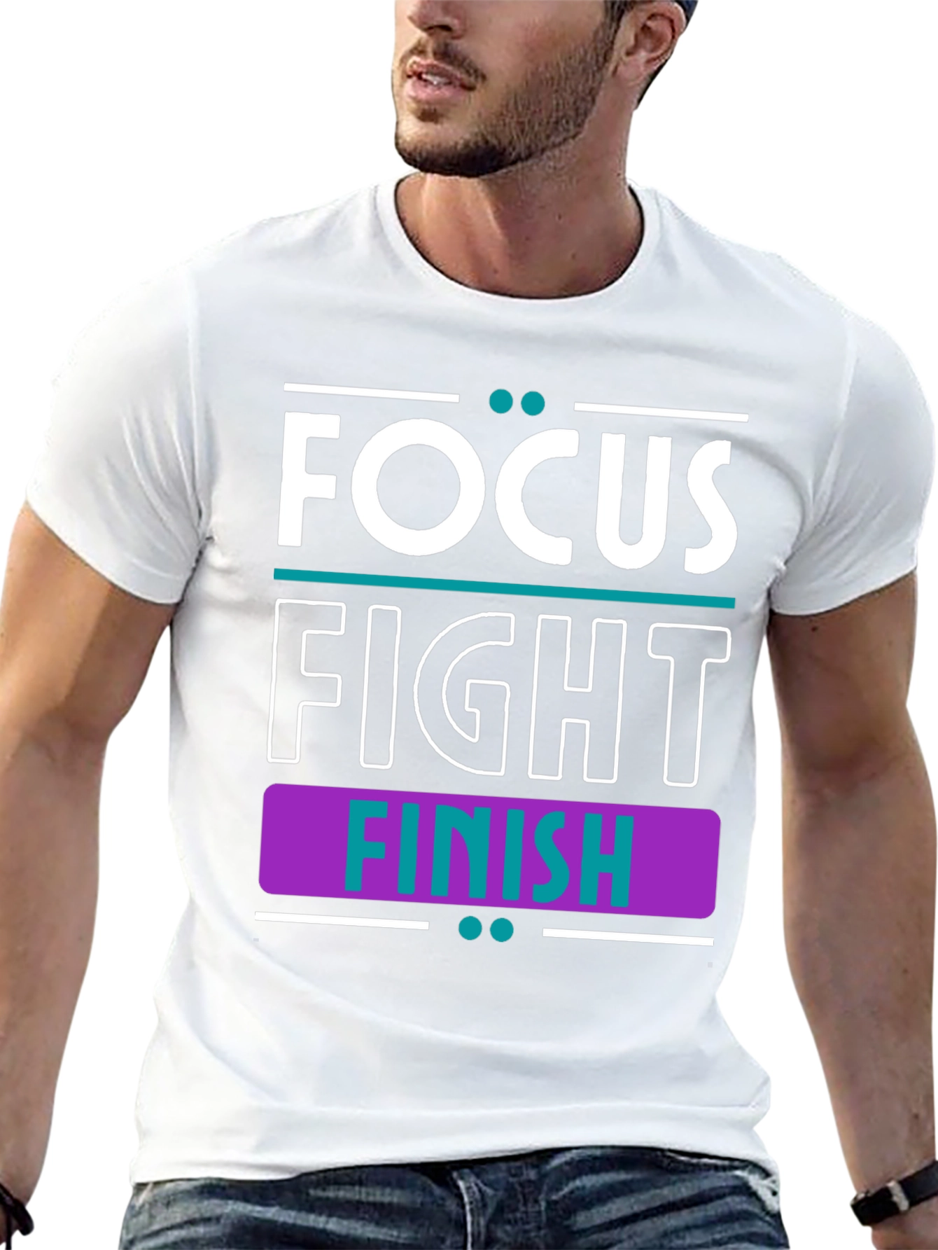 Focus Fight Finish Motivational Graphic Tee