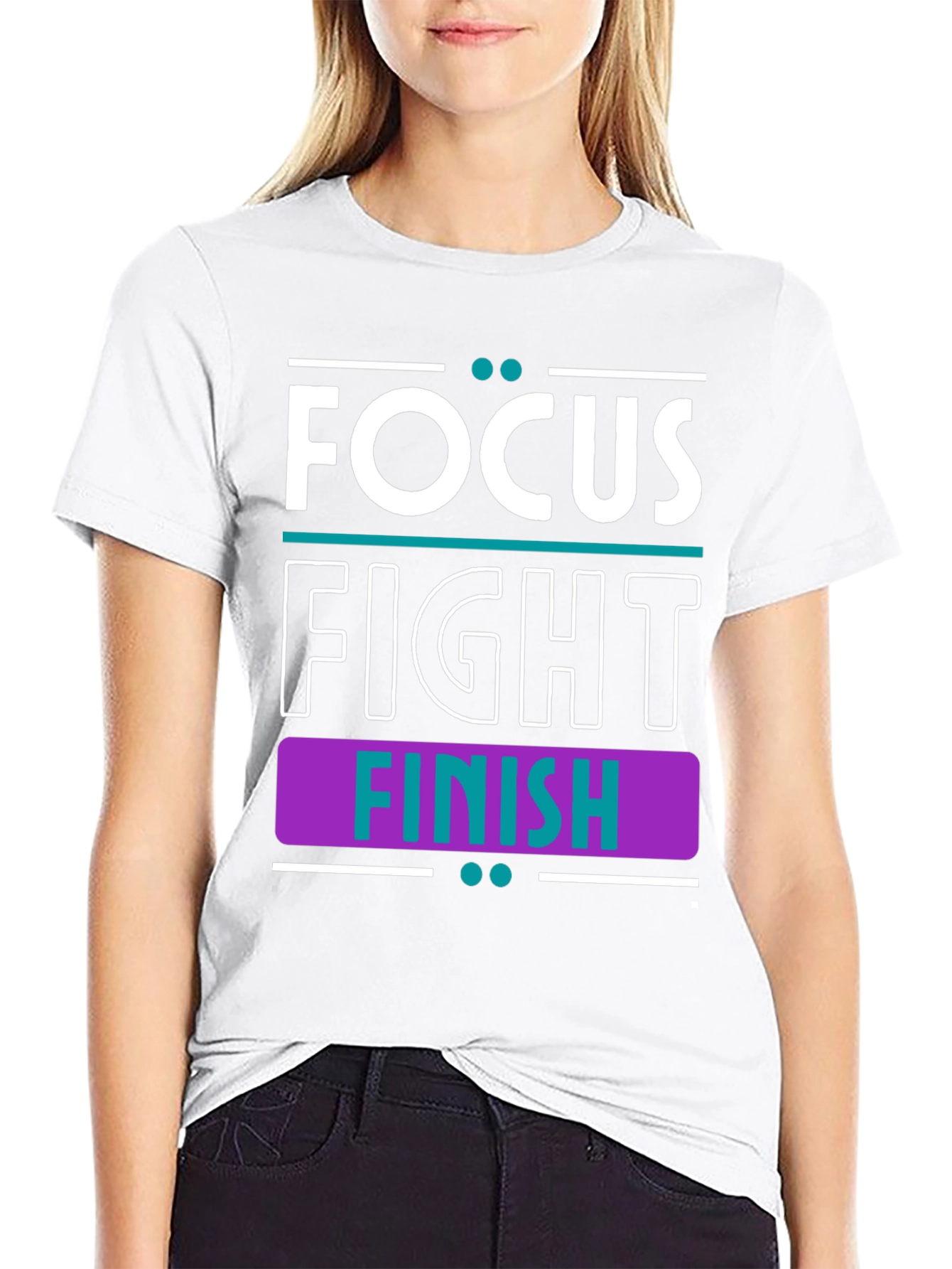 Focus Fight Finish Motivational Graphic Tee