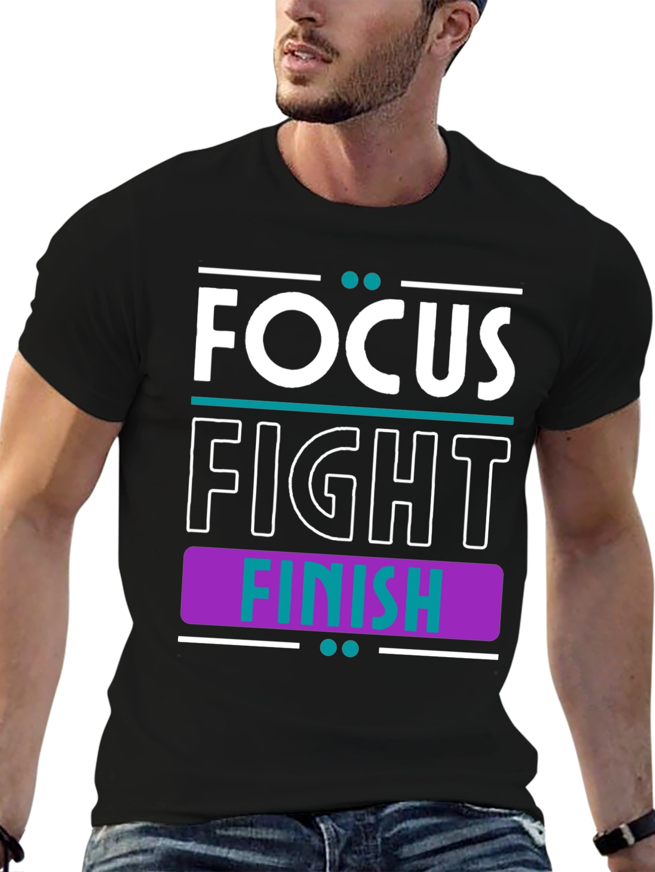 Focus Fight Finish Motivational Graphic Tee