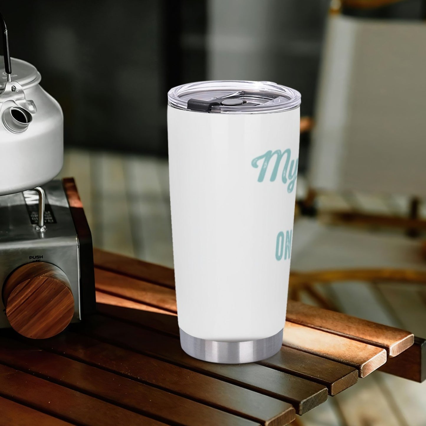 Insulated Graphic Beverage Tumbler - Stainless Steel Reusable Travel Cup