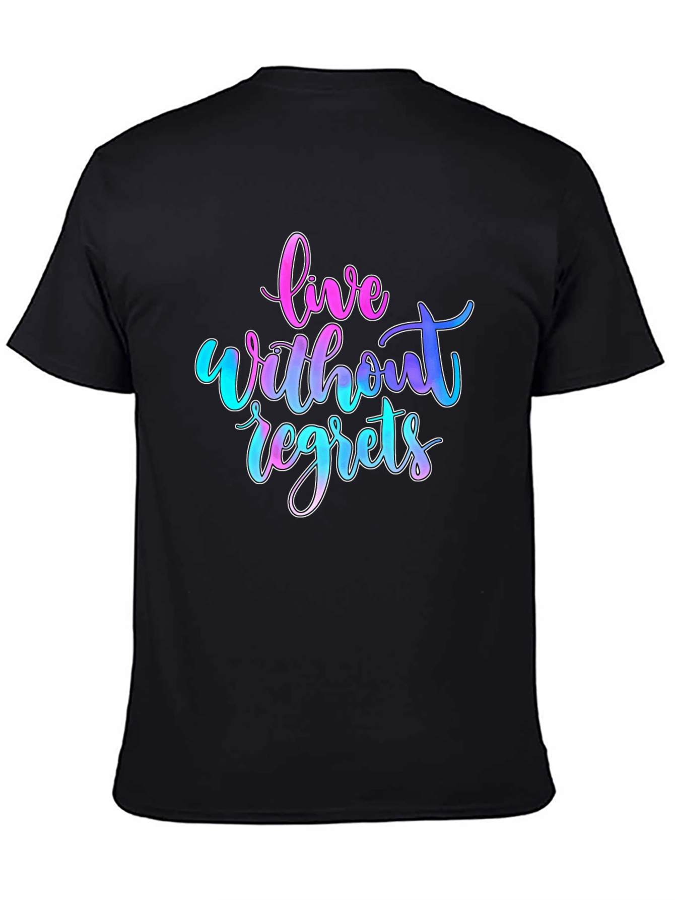 Live Without Regrets Graphic Tee - Black
