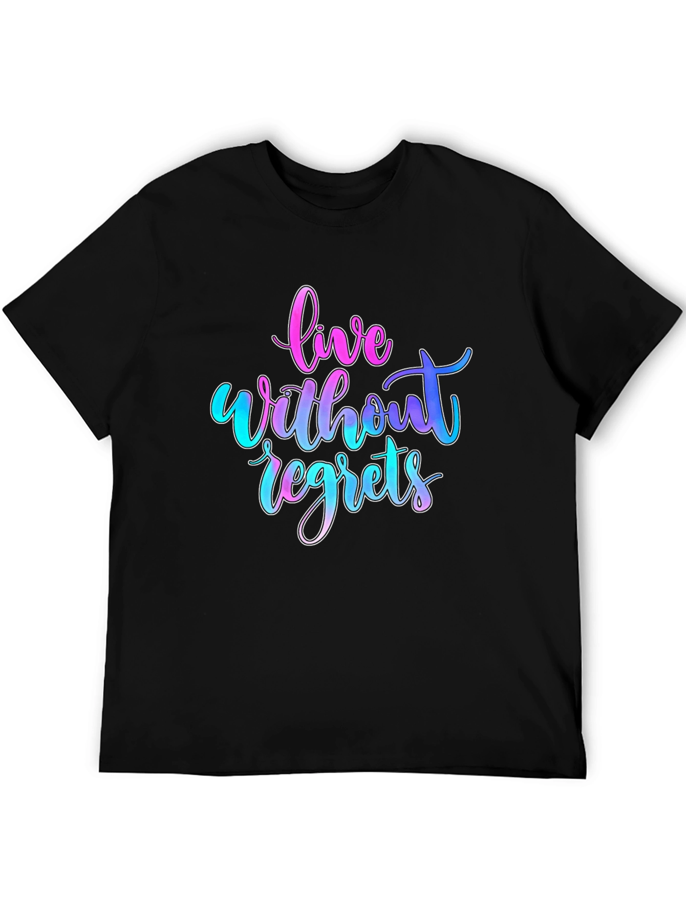 Live Without Regrets Graphic Tee - Black