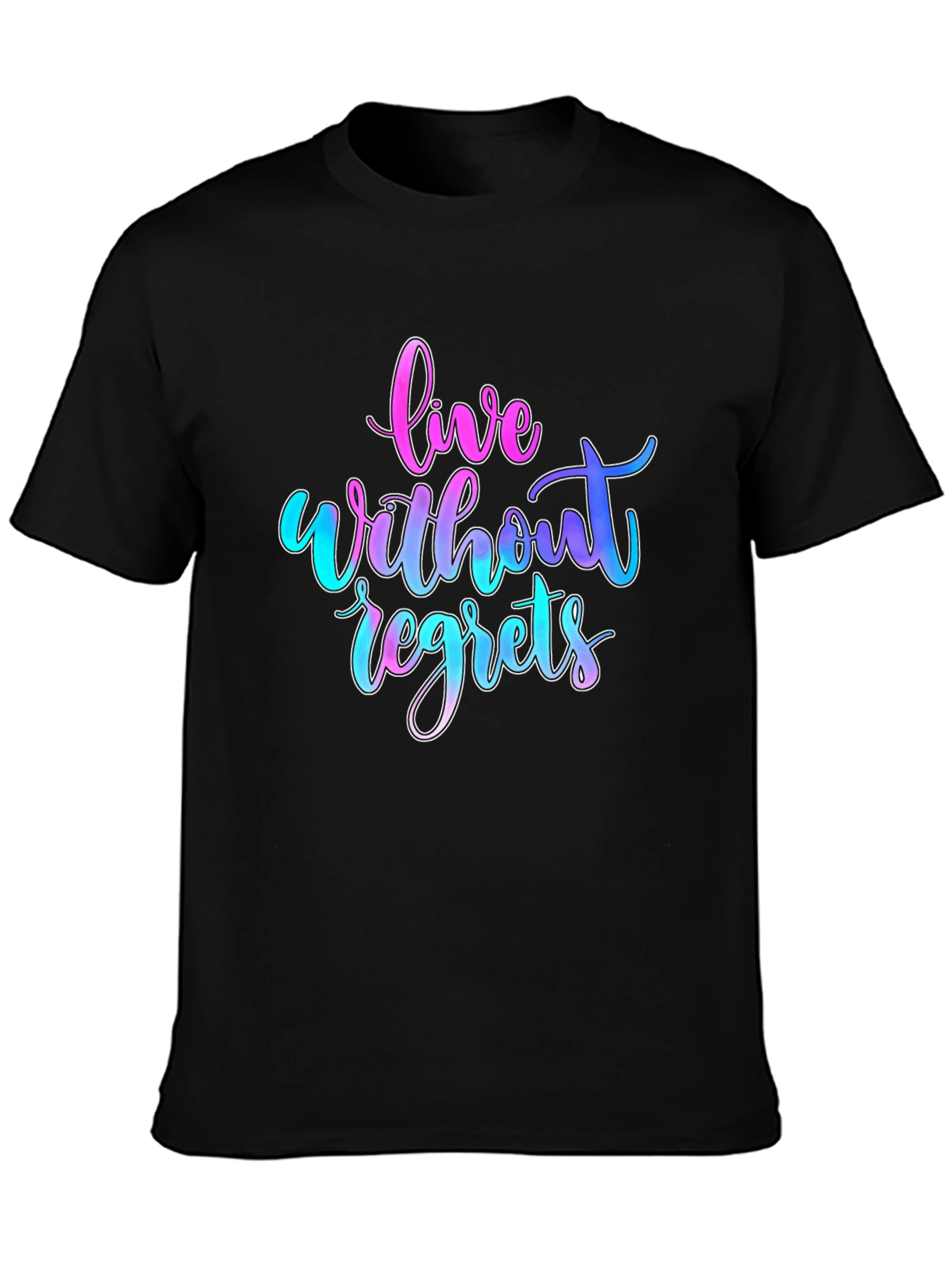 Live Without Regrets Graphic Tee - Black