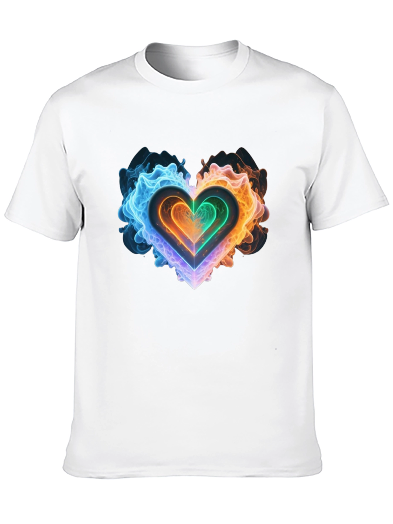 Fiery Heart Graphic Black T-Shirt