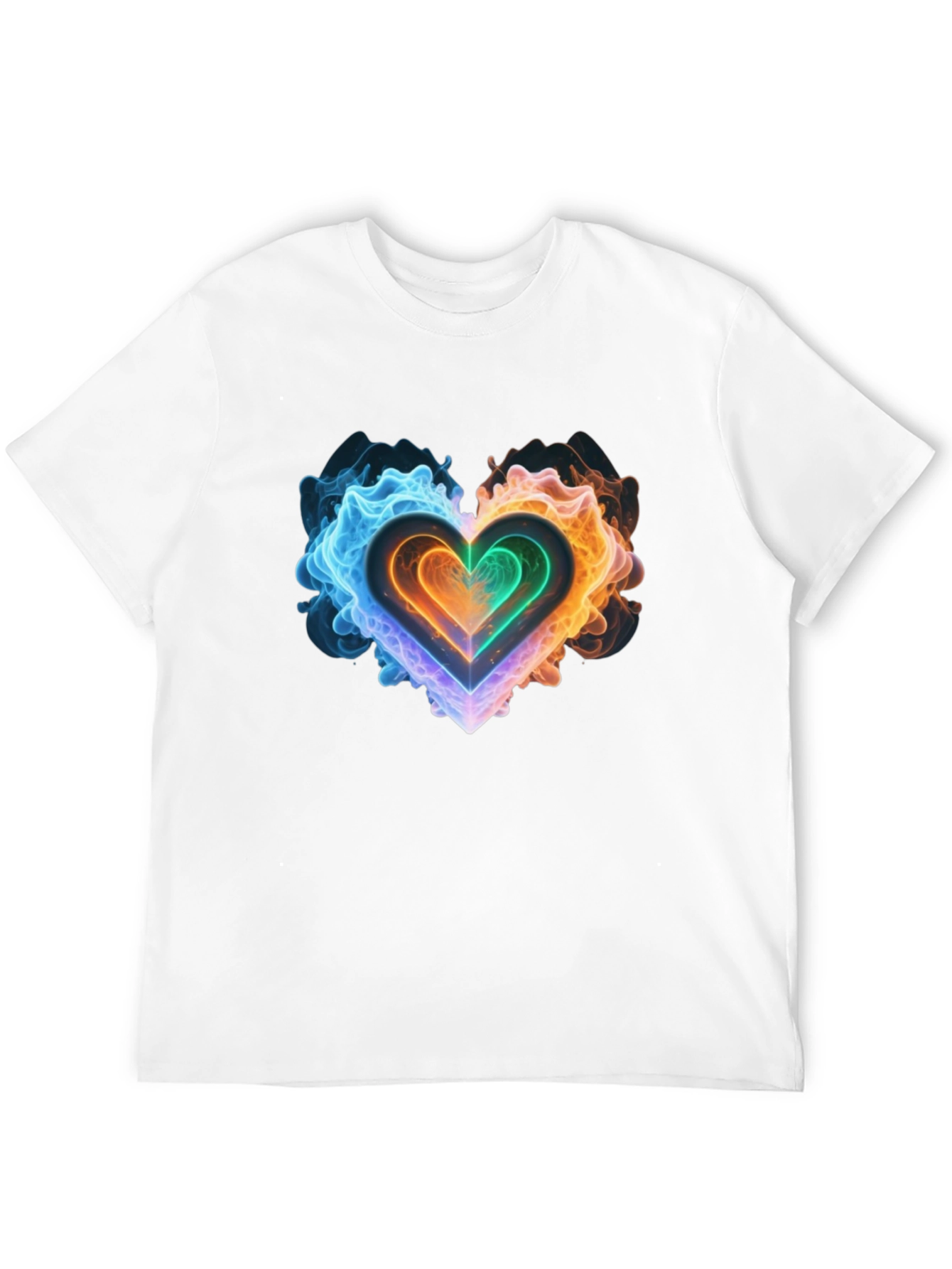 Fiery Heart Graphic Black T-Shirt