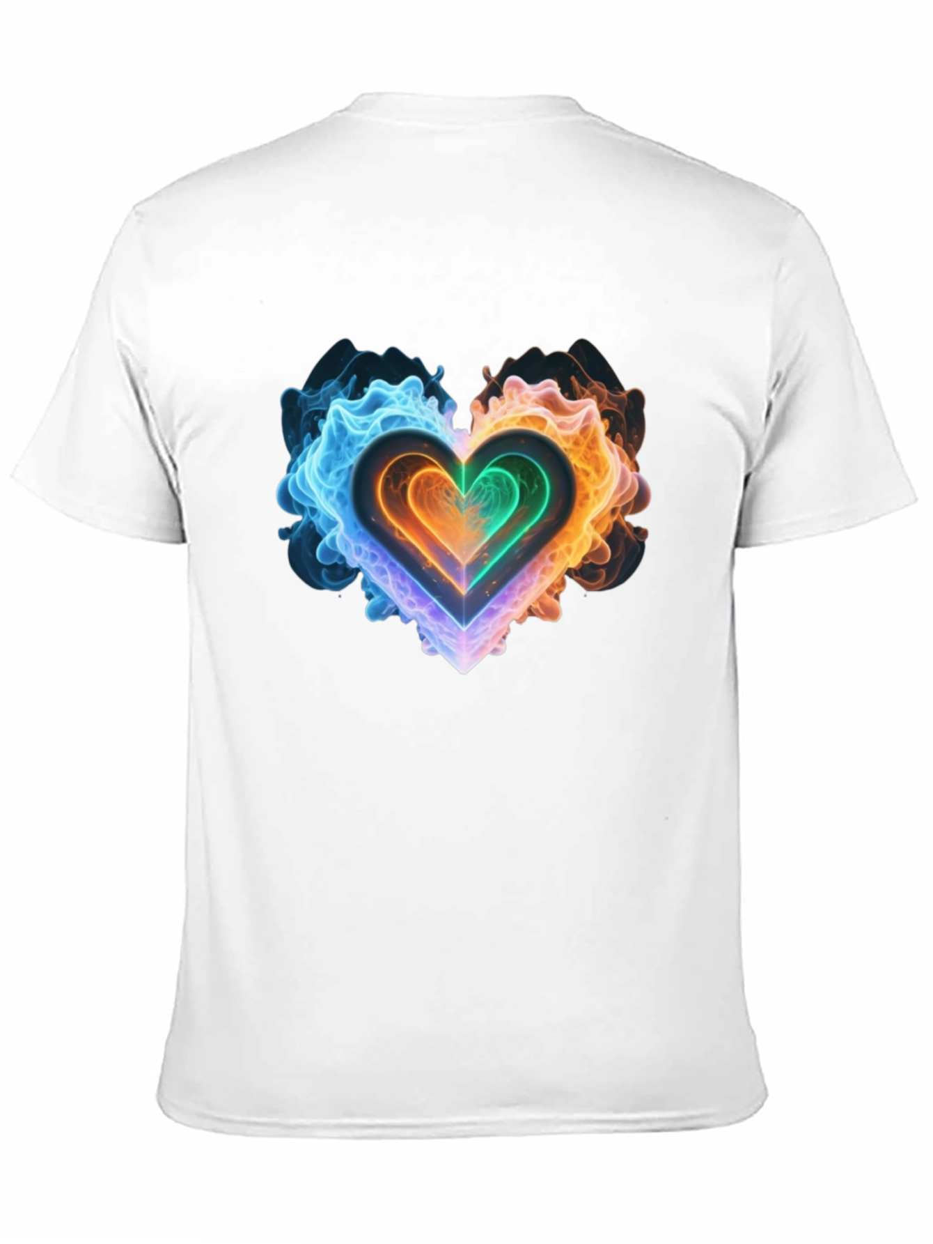Fiery Heart Graphic Black T-Shirt
