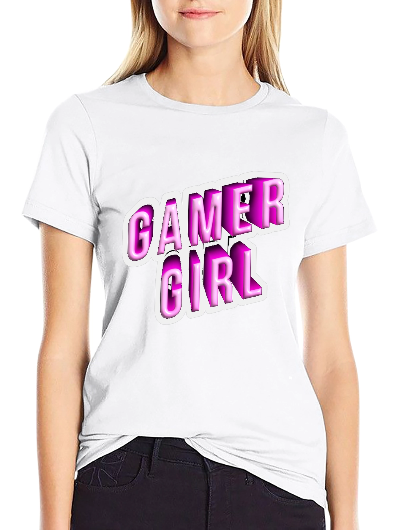 Gamer Girl Black T-Shirt - Playful Style