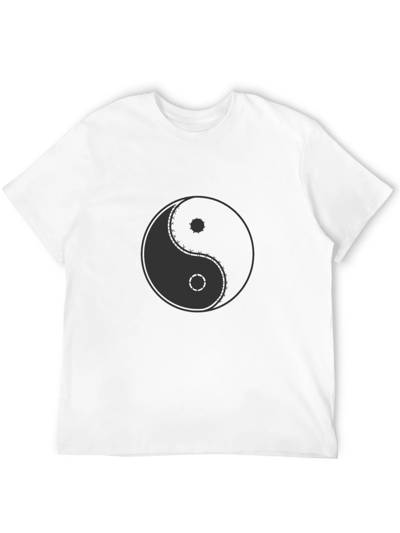 Yin Yang Symbol Graphic Print Black T-Shirt