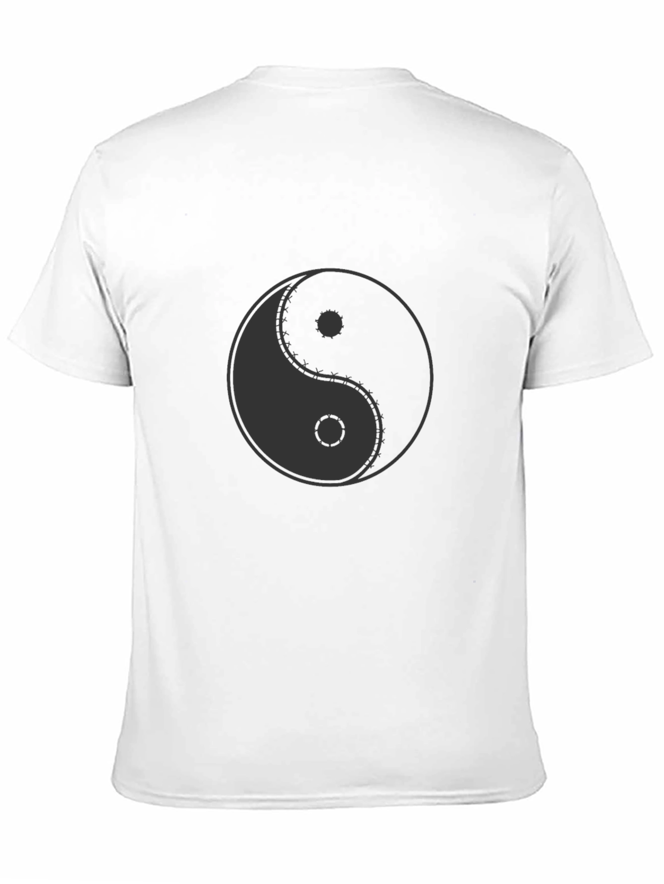 Yin Yang Symbol Graphic Print Black T-Shirt