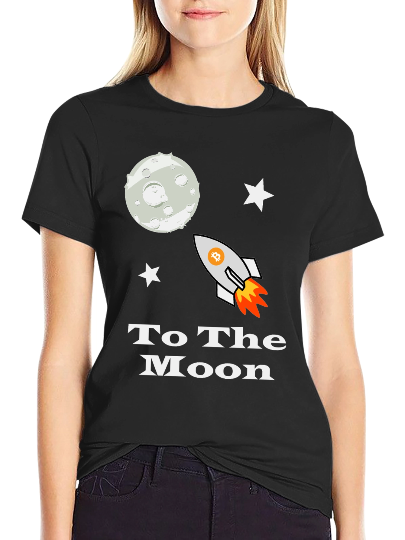 Bitcoin Crypto To the Moon Graphic Tee
