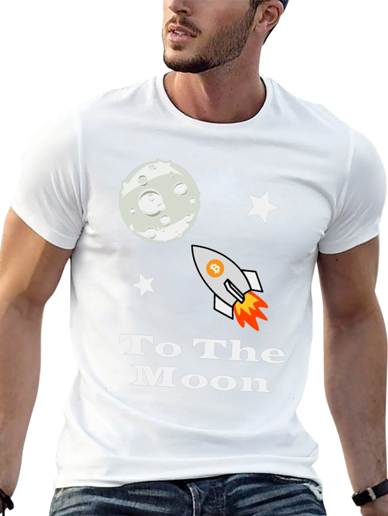 Bitcoin Crypto To the Moon Graphic Tee